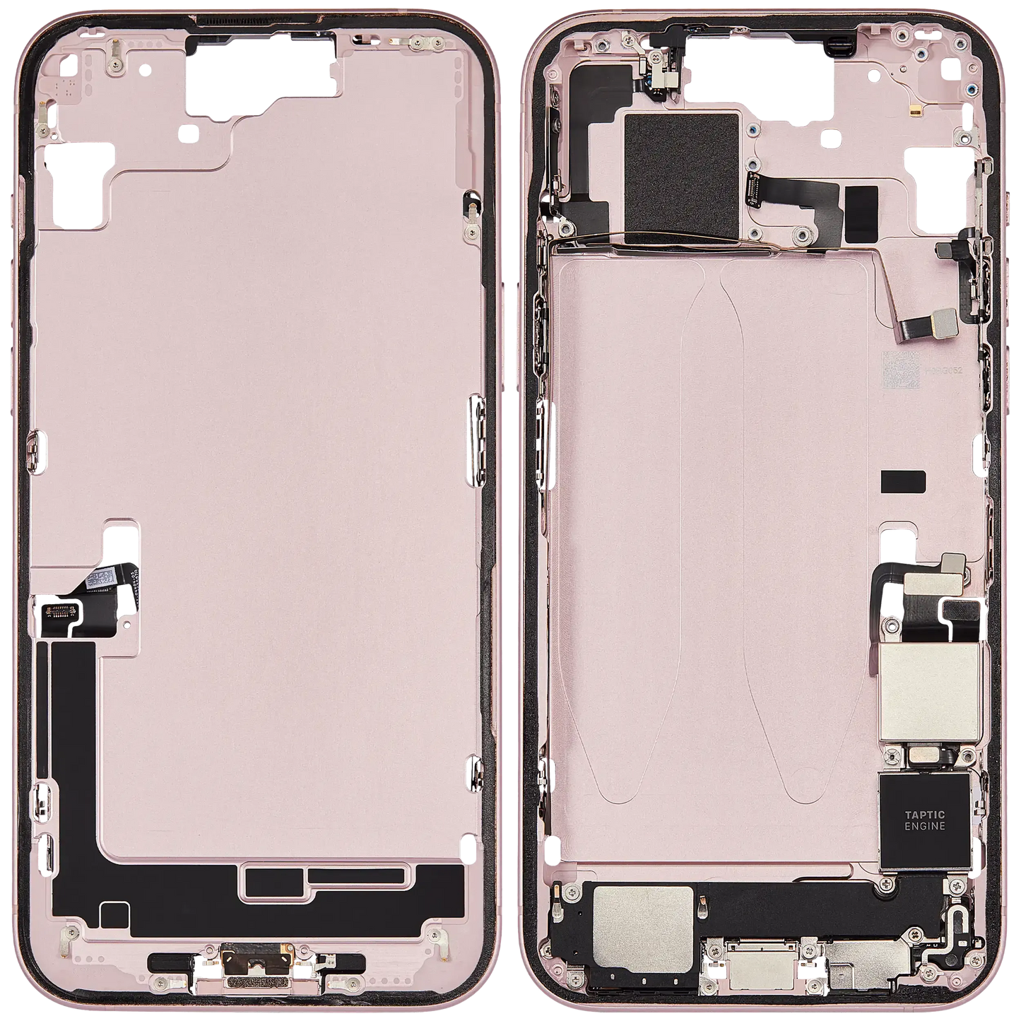 Mid-Frame Housing W/ Charging Port Flex & Small Parts For iPhone 15 Plus (US Version) (Pull) (Pink)