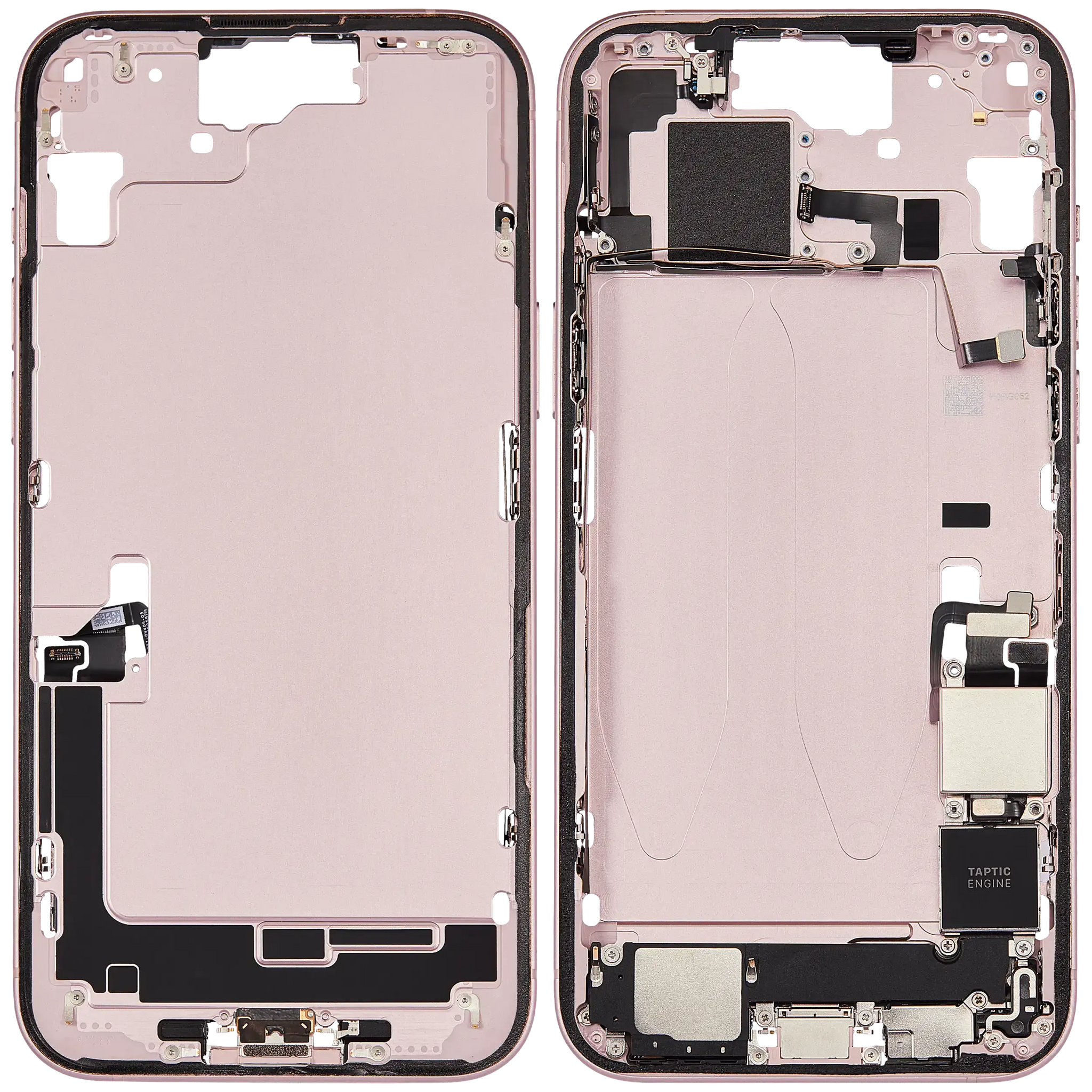 Mid-Frame Housing W/ Charging Port Flex & Small Parts For iPhone 15 Plus (US Version) (Pull) (Pink)