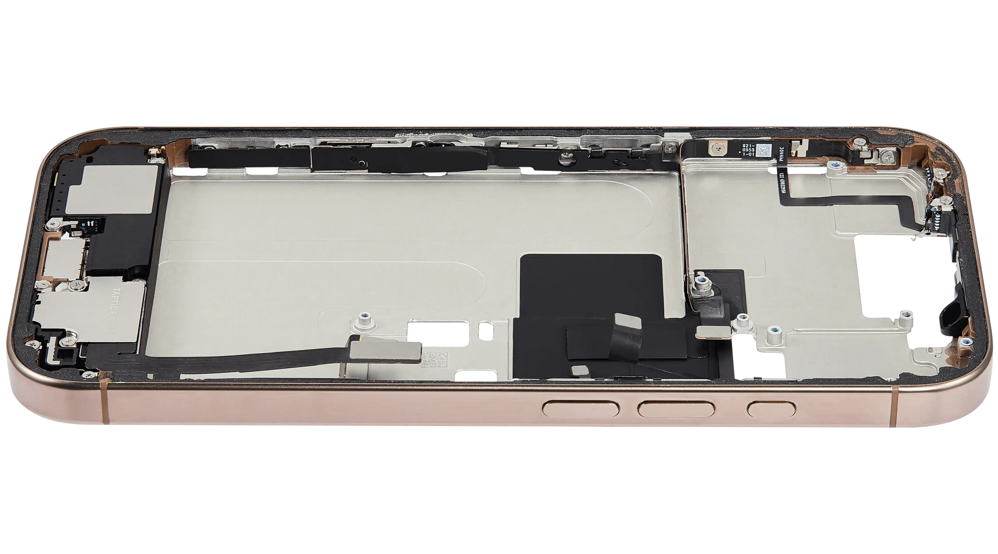Mid-Frame Housing W/ Charging Port Flex & Small Parts For iPhone 16 Pro (US Version) (Pull) (Desert Titanium)