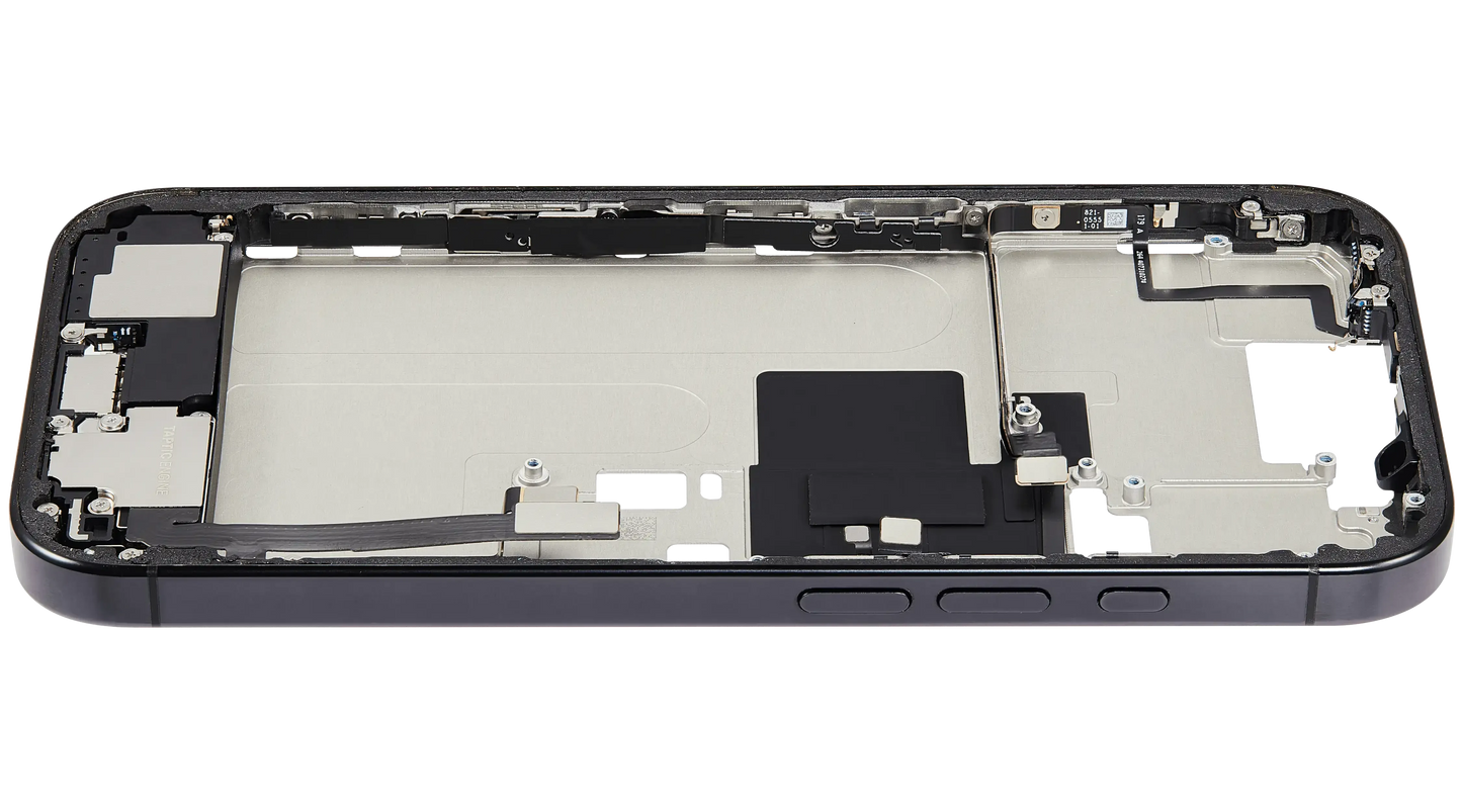 Mid-Frame Housing W/ Charging Port Flex & Small Parts For iPhone 16 Pro (US Version) (Pull) (Black Titanium)