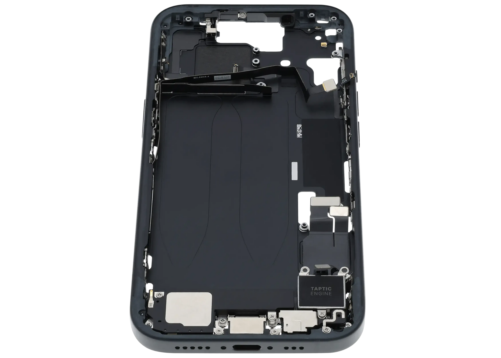 Mid-Frame Housing W/ Charging Port Flex & Small Parts For iPhone 15 (US Version) (Pull) (Black)