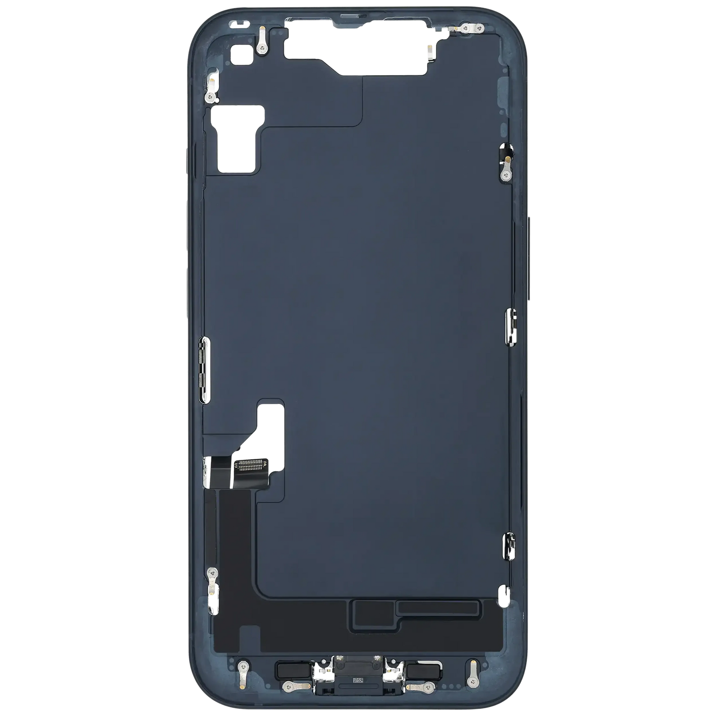 Mid-Frame Housing W/ Charging Port Flex & Small Parts For iPhone 14 (US Version) (Pull) (Midnight)