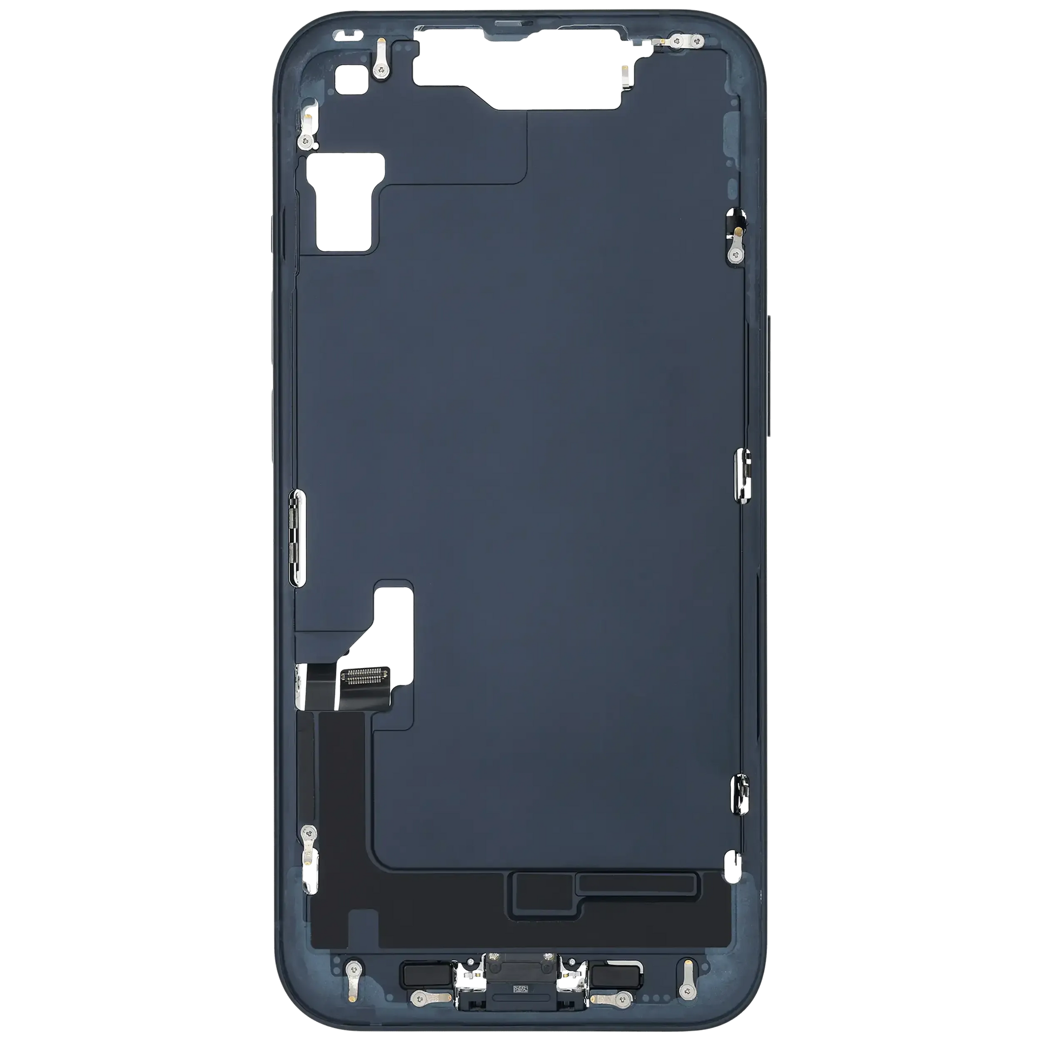 Mid-Frame Housing W/ Charging Port Flex & Small Parts For iPhone 14 (US Version) (Pull) (Midnight)