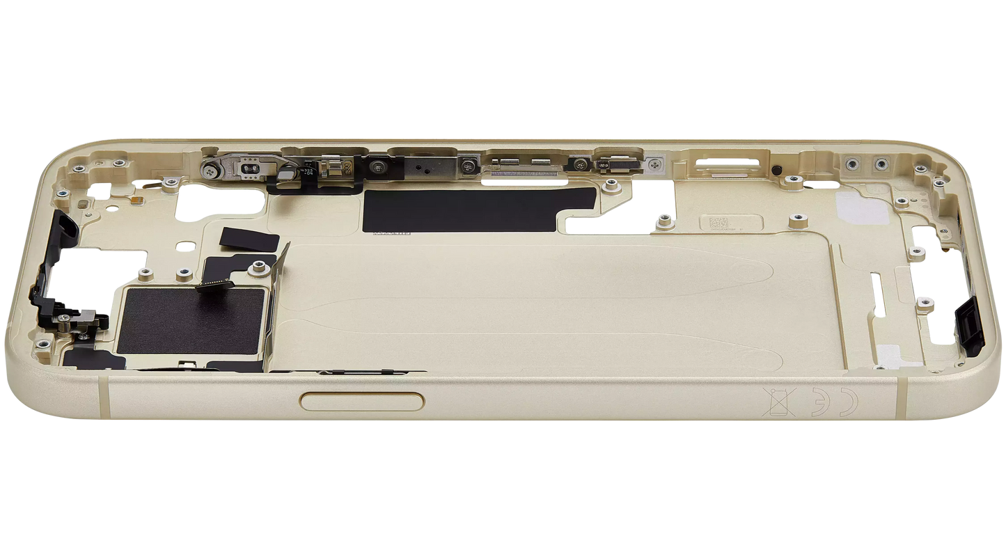 Mid-Frame Housing W/ Small Parts For iPhone 15 (EU / Global Version) (Pull) (Yellow)