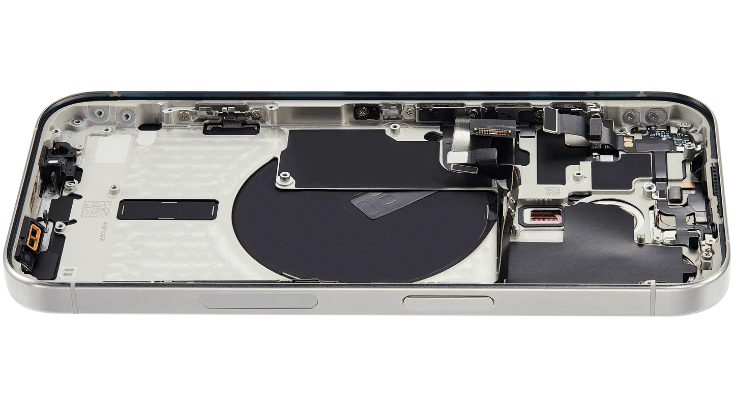Back Housing W/ Small Parts For iPhone 15 Pro (US Version) (Pull) (White Titanium)