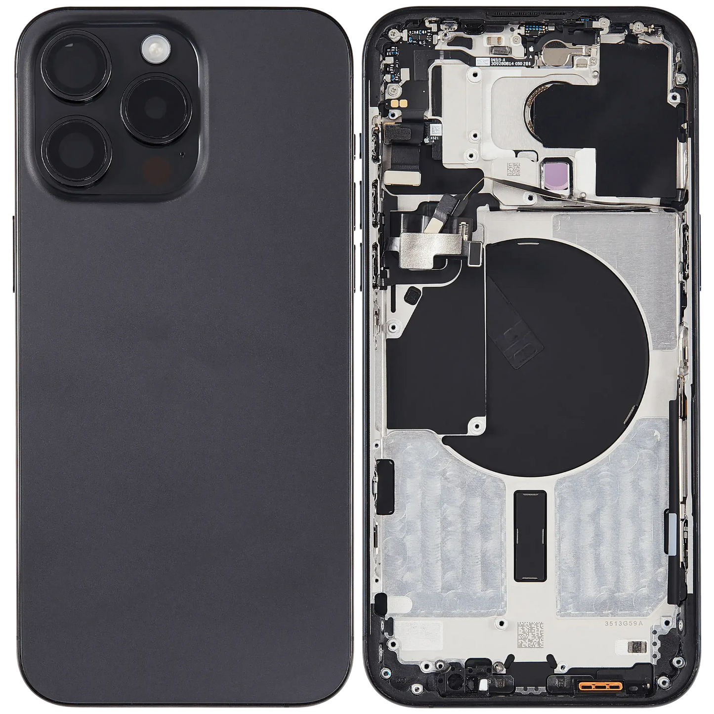 Back Housing W/ Small Parts For iPhone 15 Pro Max (US Version) (Pull) (Black Titanium)