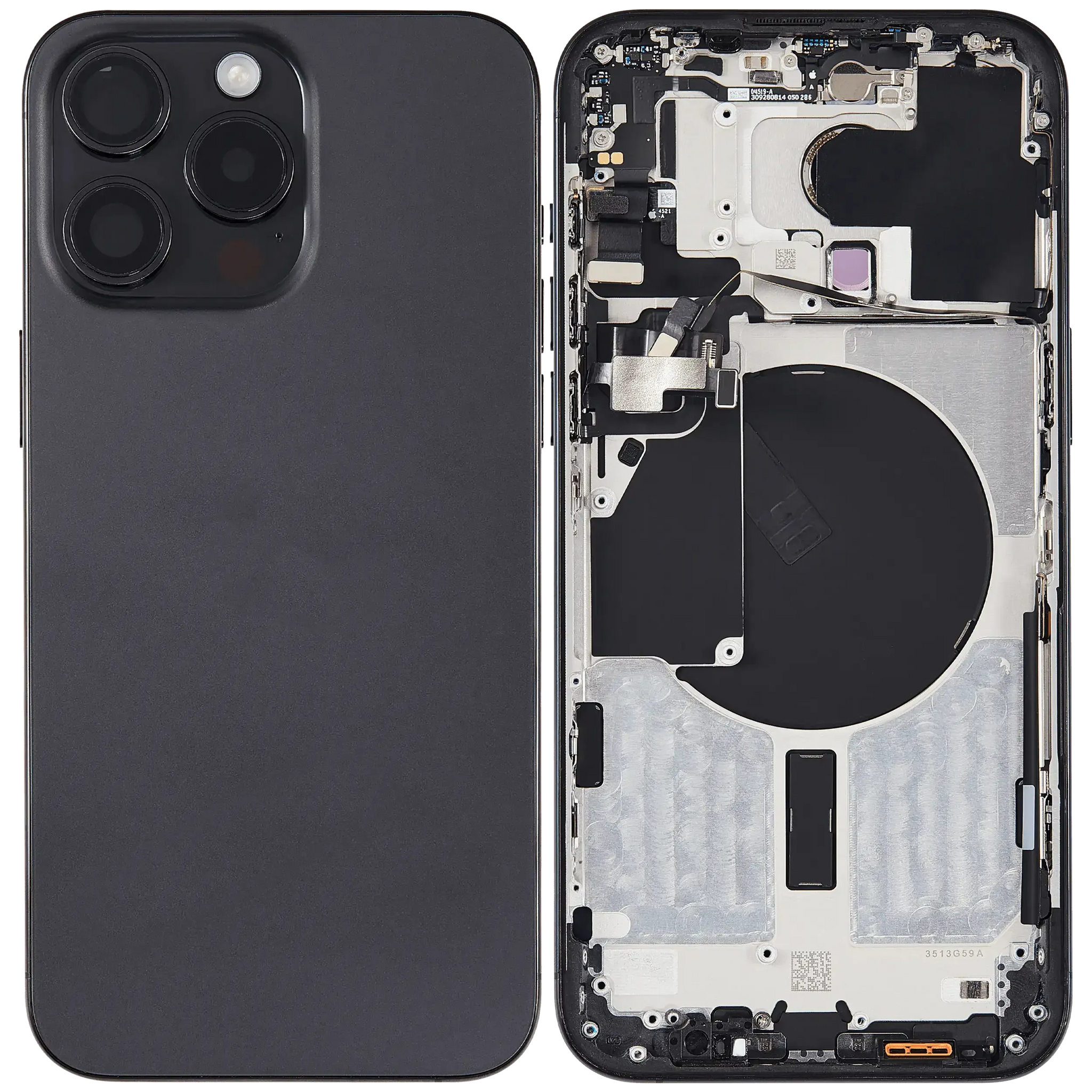 Back Housing W/ Small Parts For iPhone 15 Pro Max (US Version) (Pull) (Black Titanium)