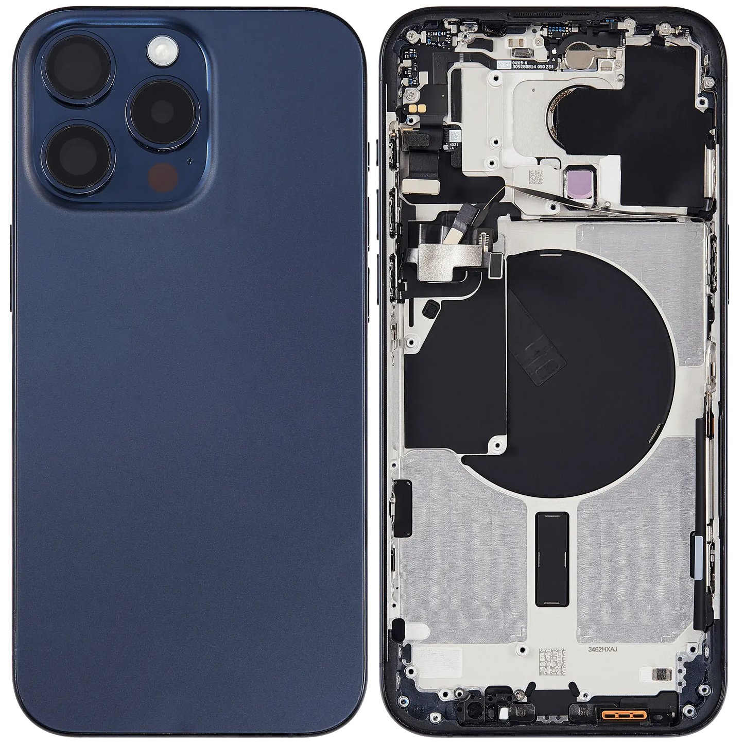 Back Housing W/ Small Parts For iPhone 15 Pro Max (US Version) (Pull) (Blue Titanium)