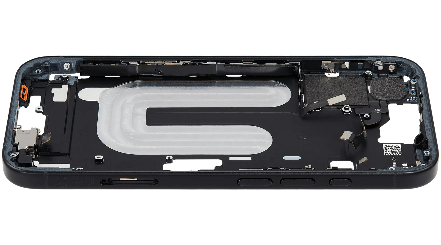 Mid-Frame Housing W/ Small Parts For iPhone 16 (EU / Global Version) (Pull) (Black)