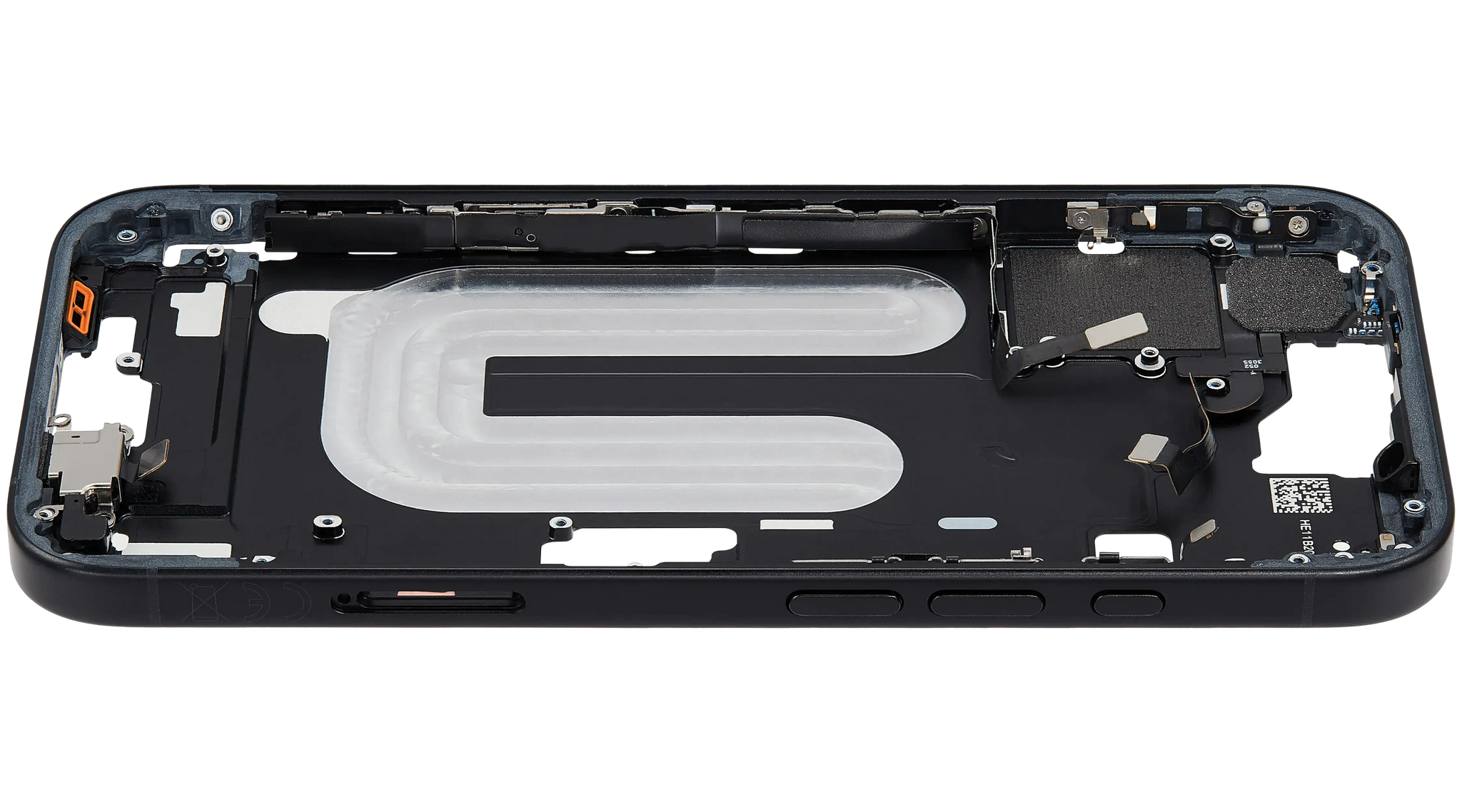 Mid-Frame Housing W/ Small Parts For iPhone 16 (EU / Global Version) (Pull) (Black)