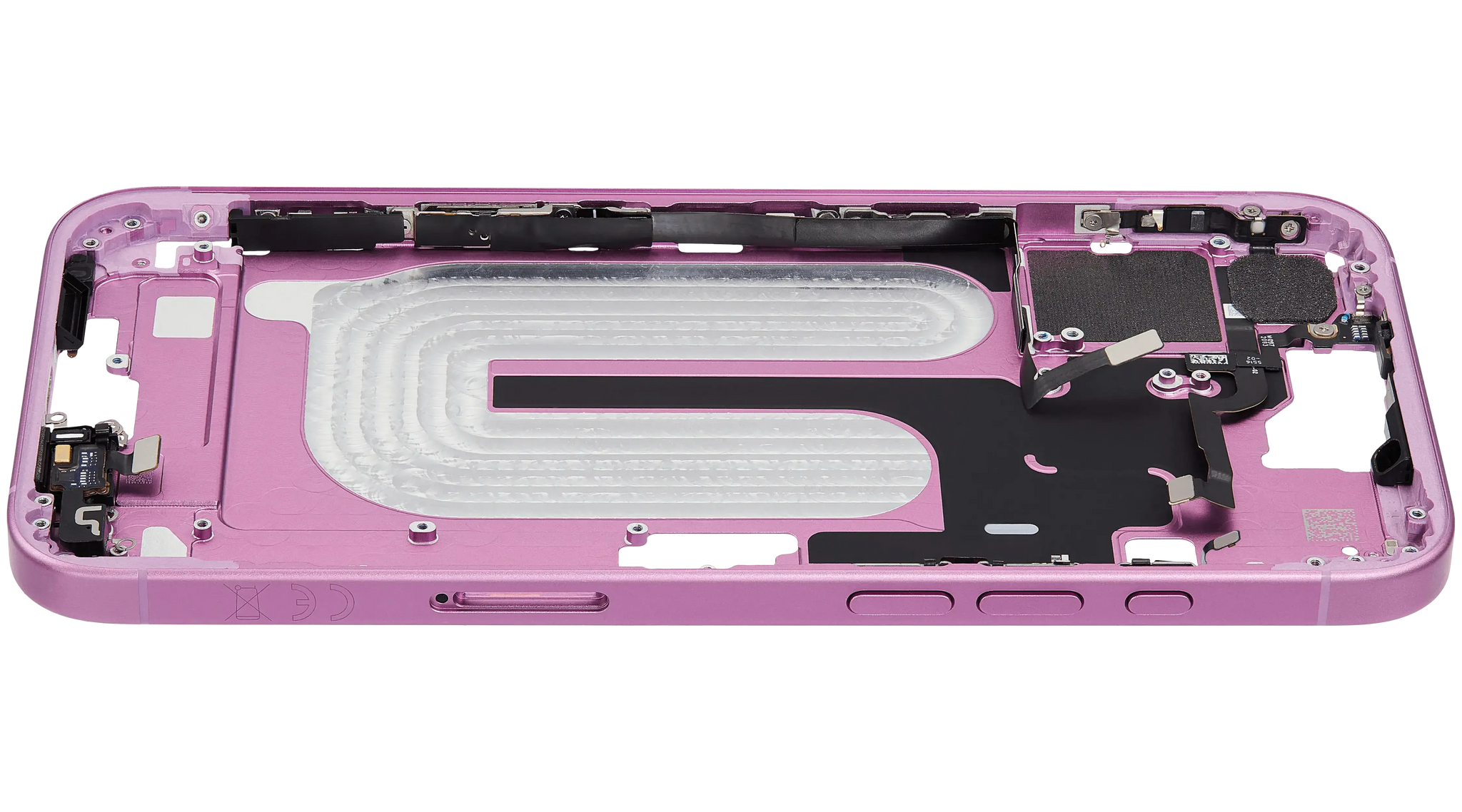 Mid-Frame Housing W/ Small Parts For iPhone 16 Plus (EU / Global Version) (Pull) (Pink)