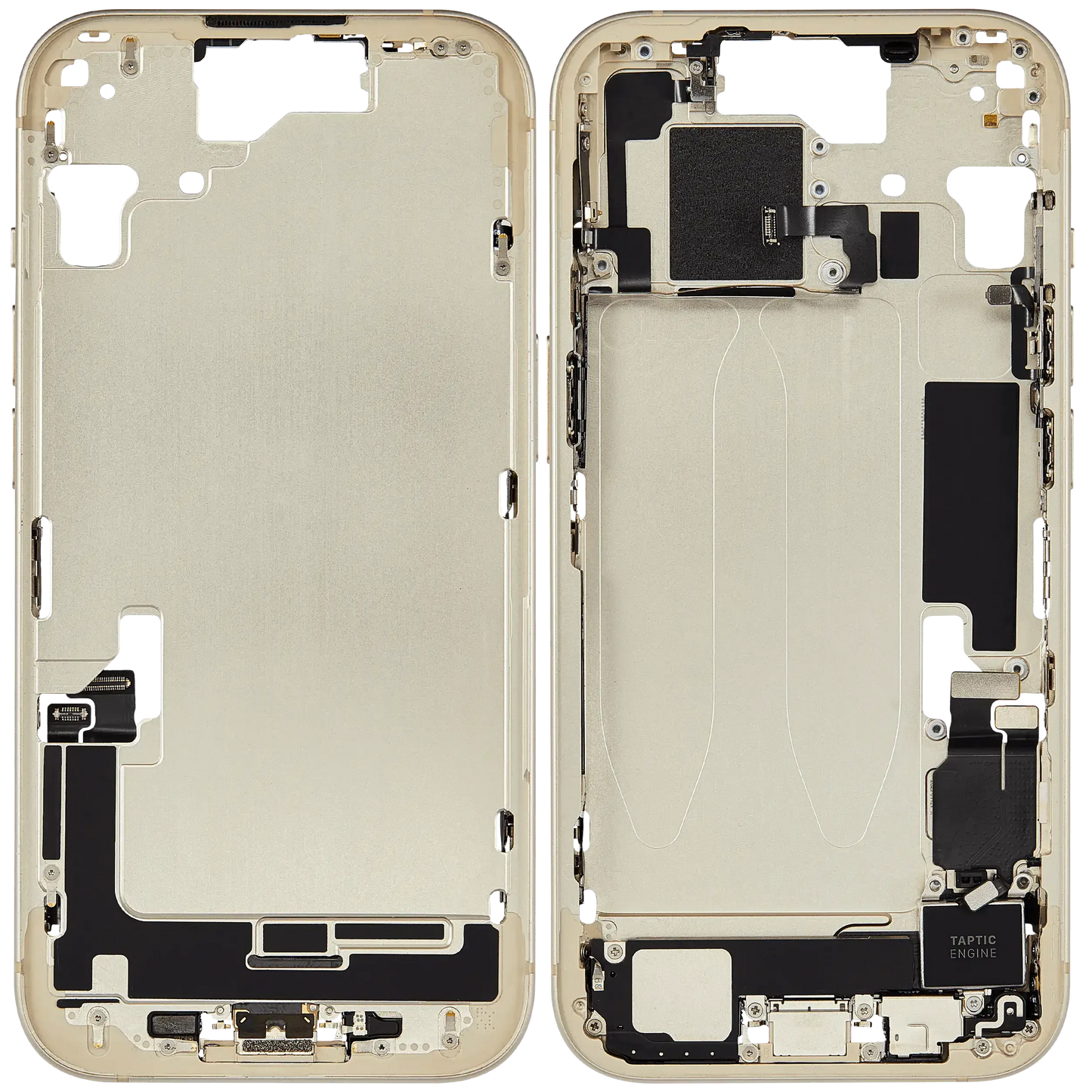 Mid-Frame Housing W/ Charging Port Flex & Small Parts For iPhone 15 (EU / Global Version) (Pull) (Yellow)