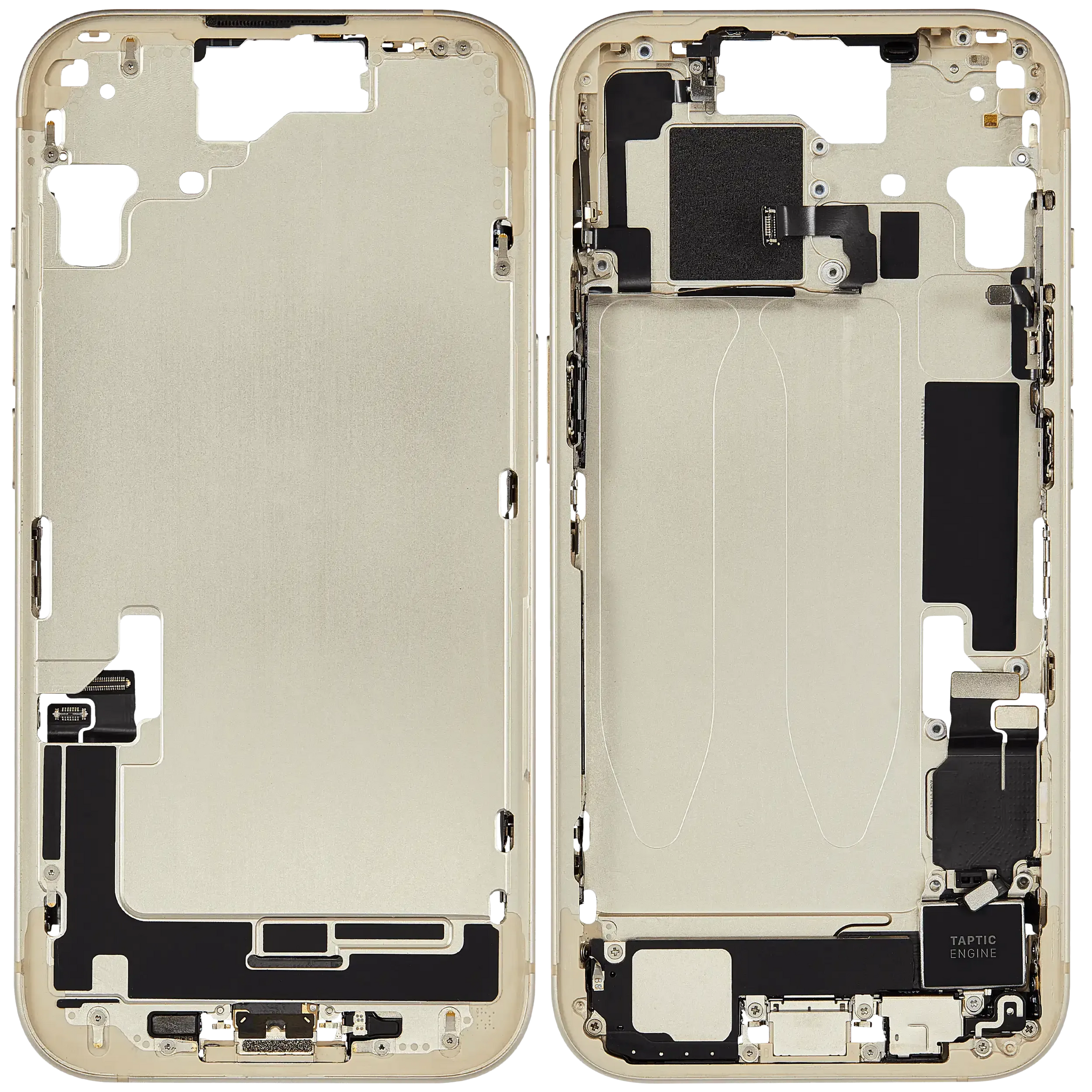 Mid-Frame Housing W/ Charging Port Flex & Small Parts For iPhone 15 (EU / Global Version) (Pull) (Yellow)