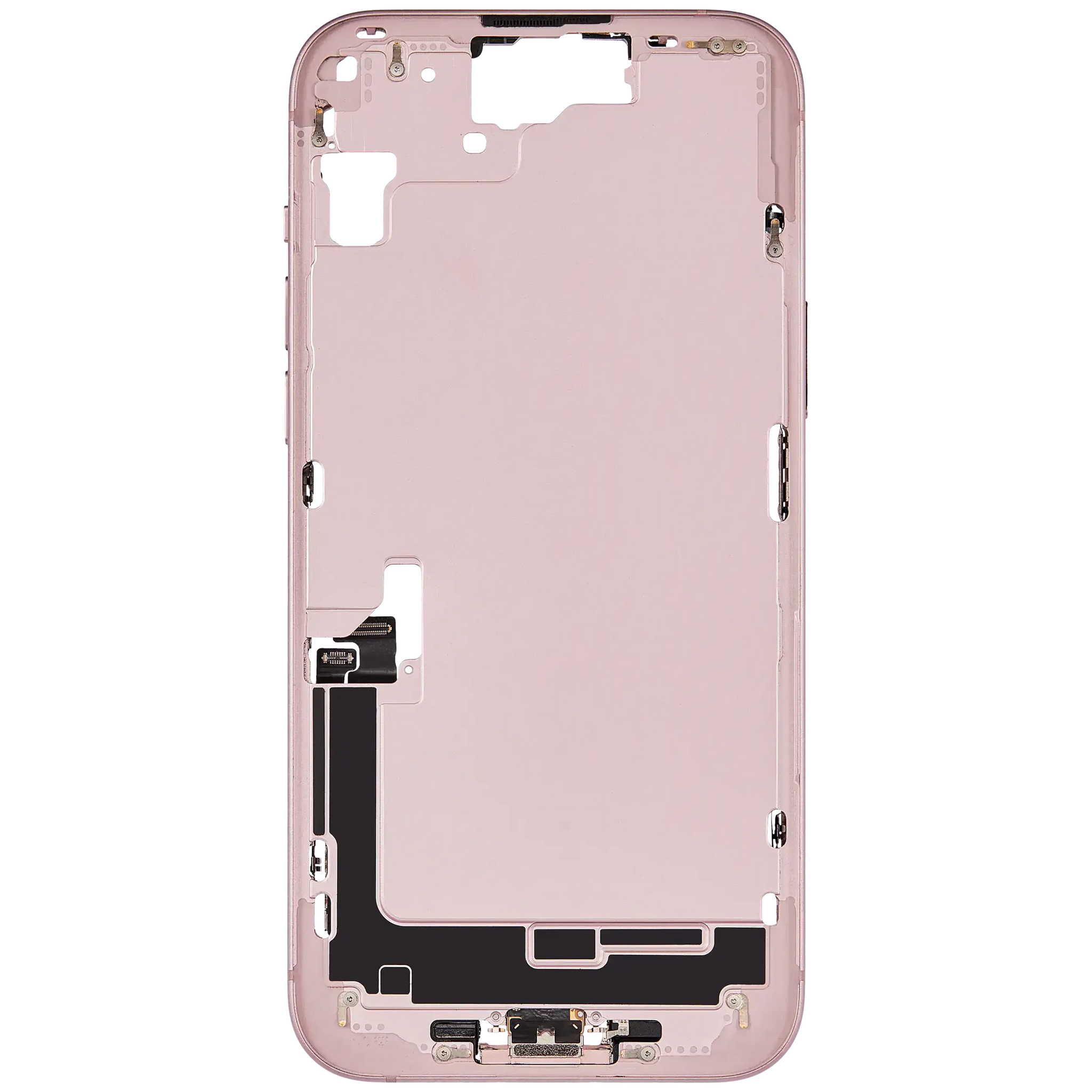 Mid-Frame Housing W/ Charging Port Flex & Small Parts For iPhone 15 Plus (EU / Global Version) (Pull) (Pink)