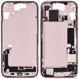 Mid-Frame Housing W/ Charging Port Flex & Small Parts For iPhone 15 (US Version) (Pull) (Pink)