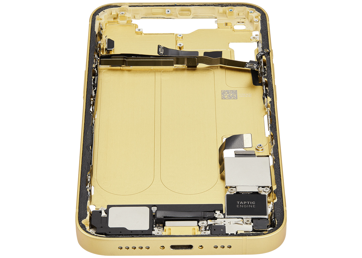 Mid-Frame Housing W/ Charging Port Flex & Small Parts For iPhone 14 (US Version) (Pull) (Yellow)