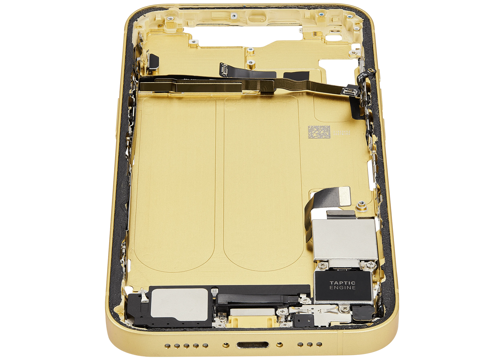 Mid-Frame Housing W/ Charging Port Flex & Small Parts For iPhone 14 (US Version) (Pull) (Yellow)