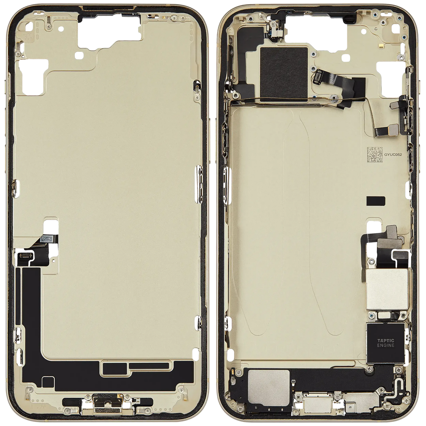Mid-Frame Housing W/ Charging Port Flex & Small Parts For iPhone 15 Plus (US Version) (Pull) (Yellow)