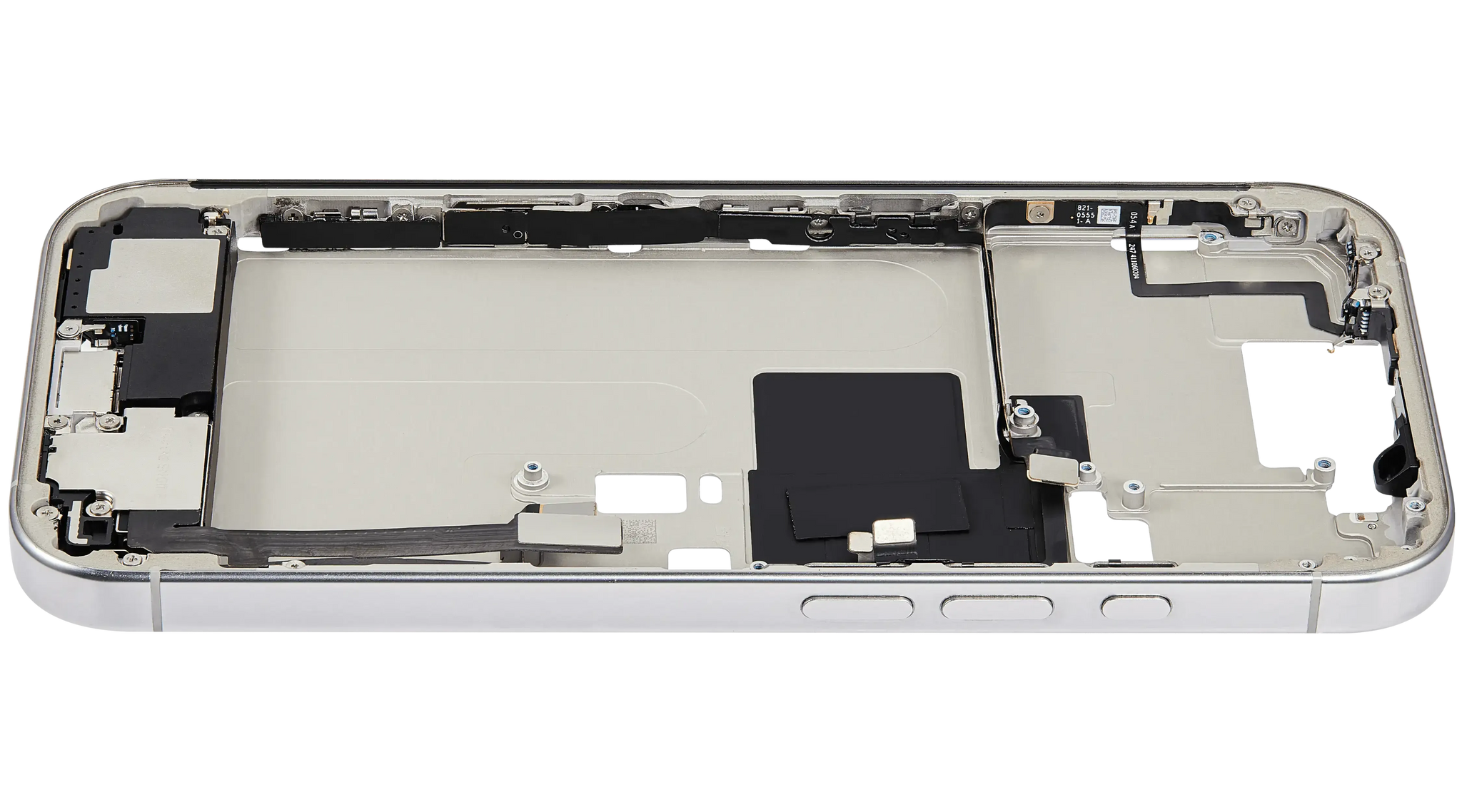 Mid-Frame Housing W/ Charging Port Flex & Small Parts For iPhone 16 Pro (US Version) (Pull) (White Titanium)