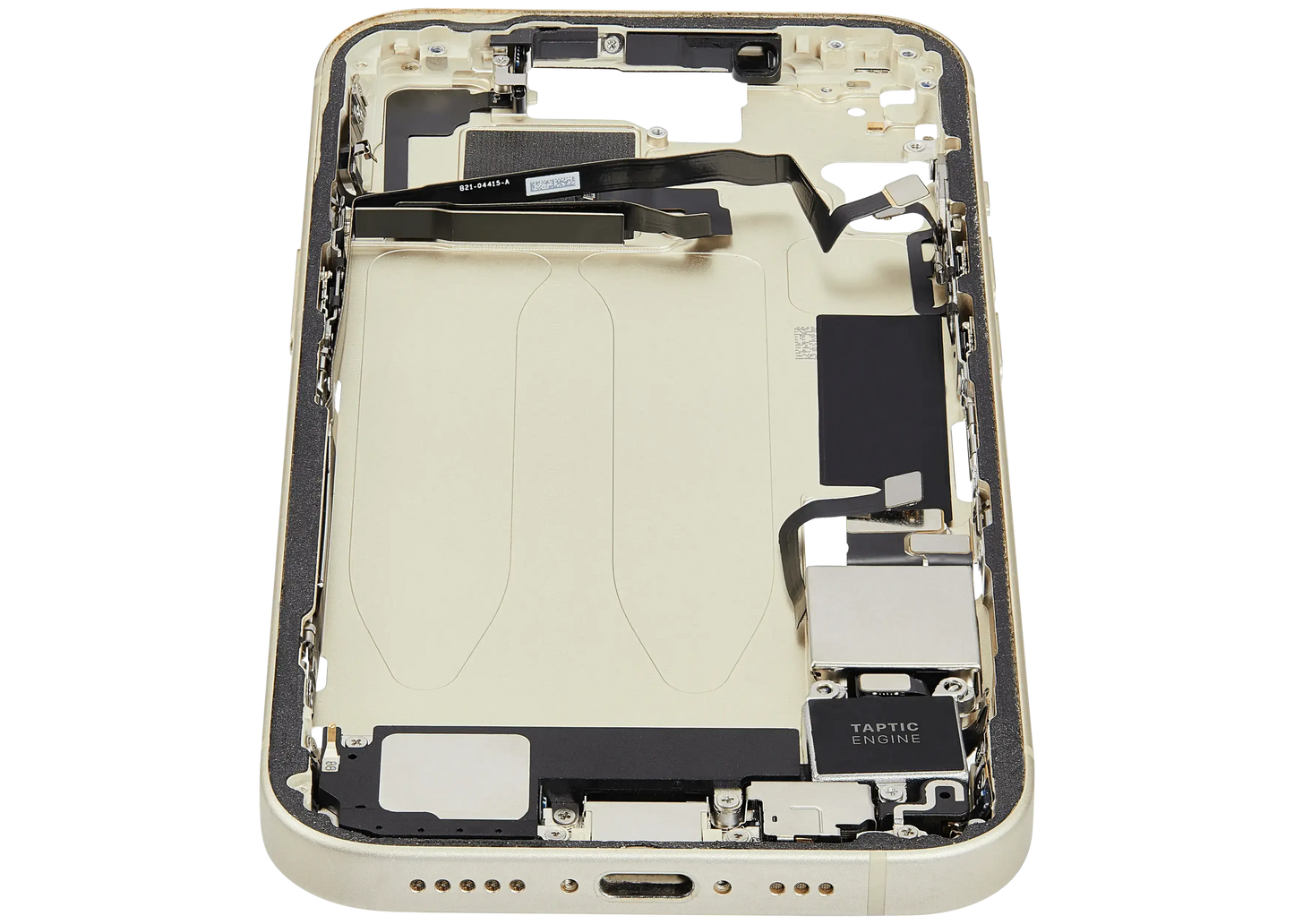 Mid-Frame Housing W/ Charging Port Flex & Small Parts For iPhone 15 (US Version) (Pull) (Yellow)