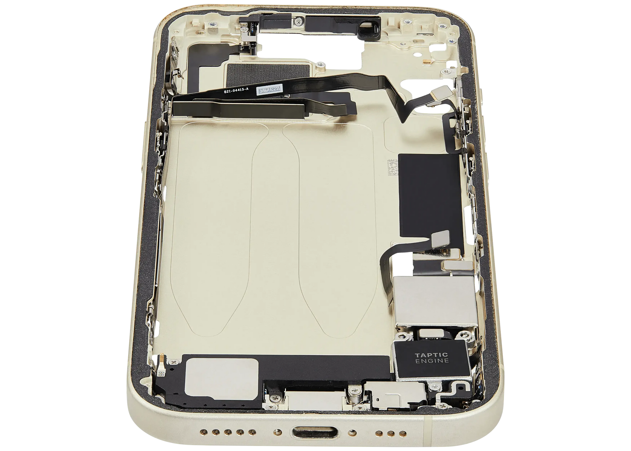 Mid-Frame Housing W/ Charging Port Flex & Small Parts For iPhone 15 (US Version) (Pull) (Yellow)