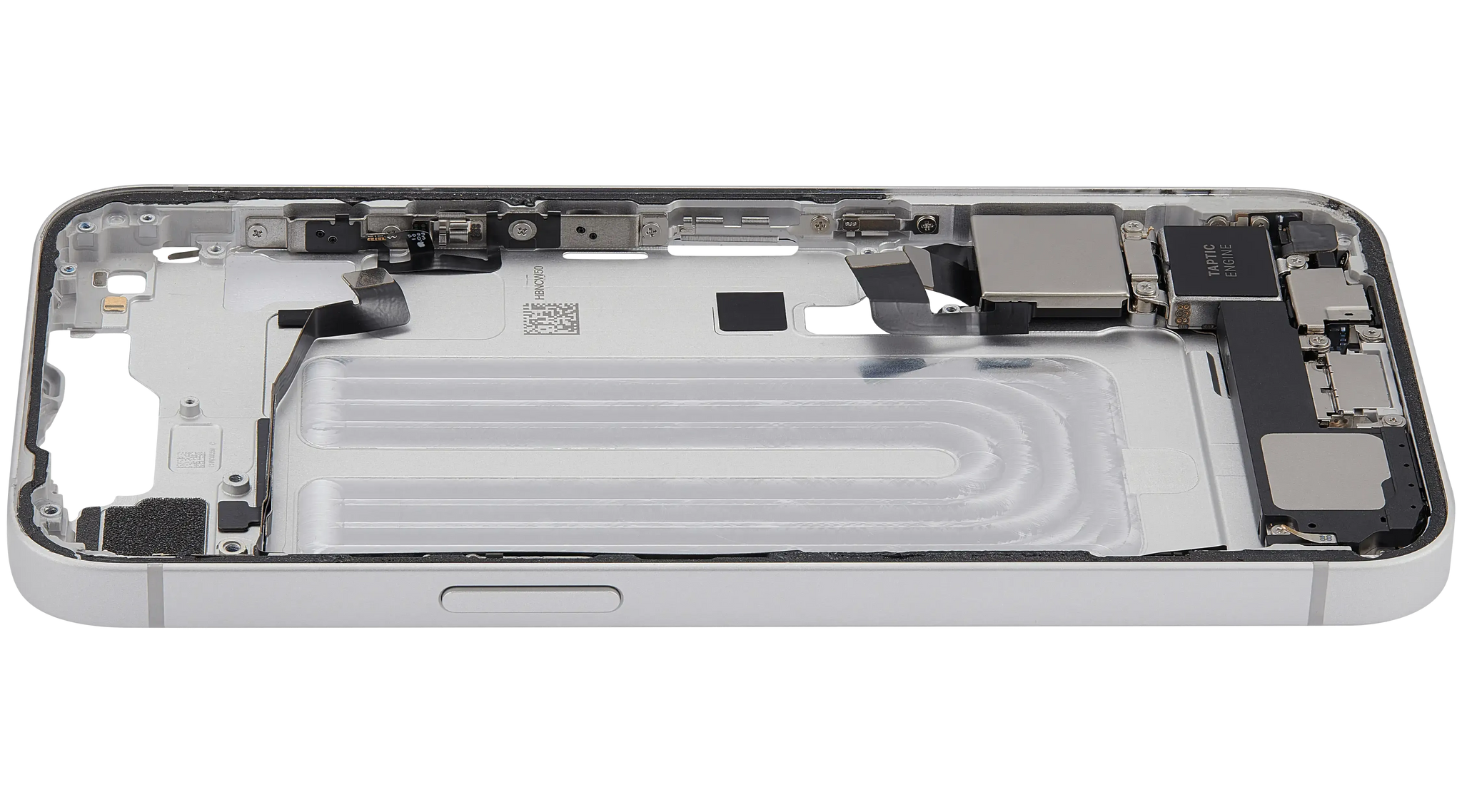 Mid-Frame Housing W/ Charging Port Flex & Small Parts For iPhone 16e (US Version) (Pull) (White)