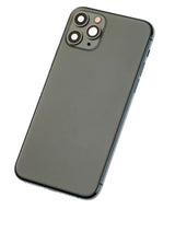 Back Housing W/ Small Components Pre-Installed For iPhone 11 Pro (Pull) (Matte Midnight Green)