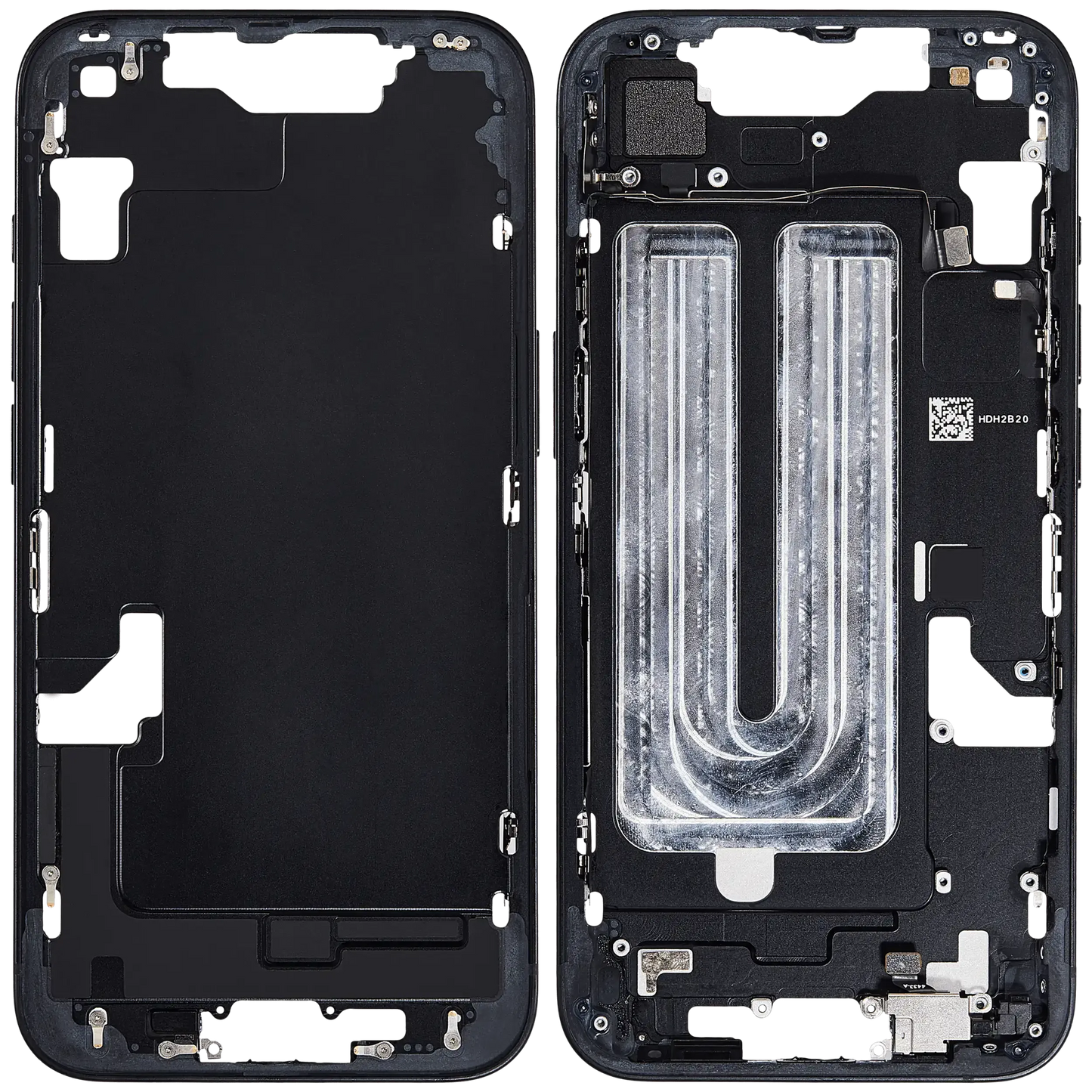 Mid-Frame Housing W/ Small Parts For iPhone 16e (EU / Global Version) (Pull) (Black)
