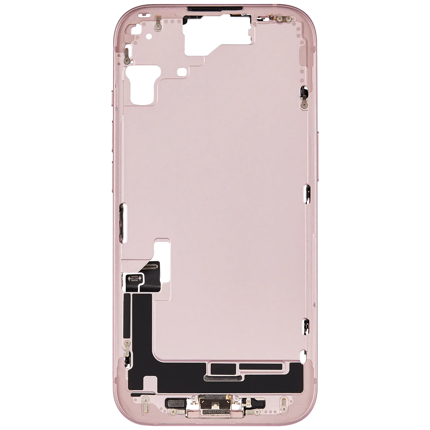 Mid-Frame Housing W/ Charging Port Flex & Small Parts For iPhone 15 (EU / Global Version) (Pull) (Pink)