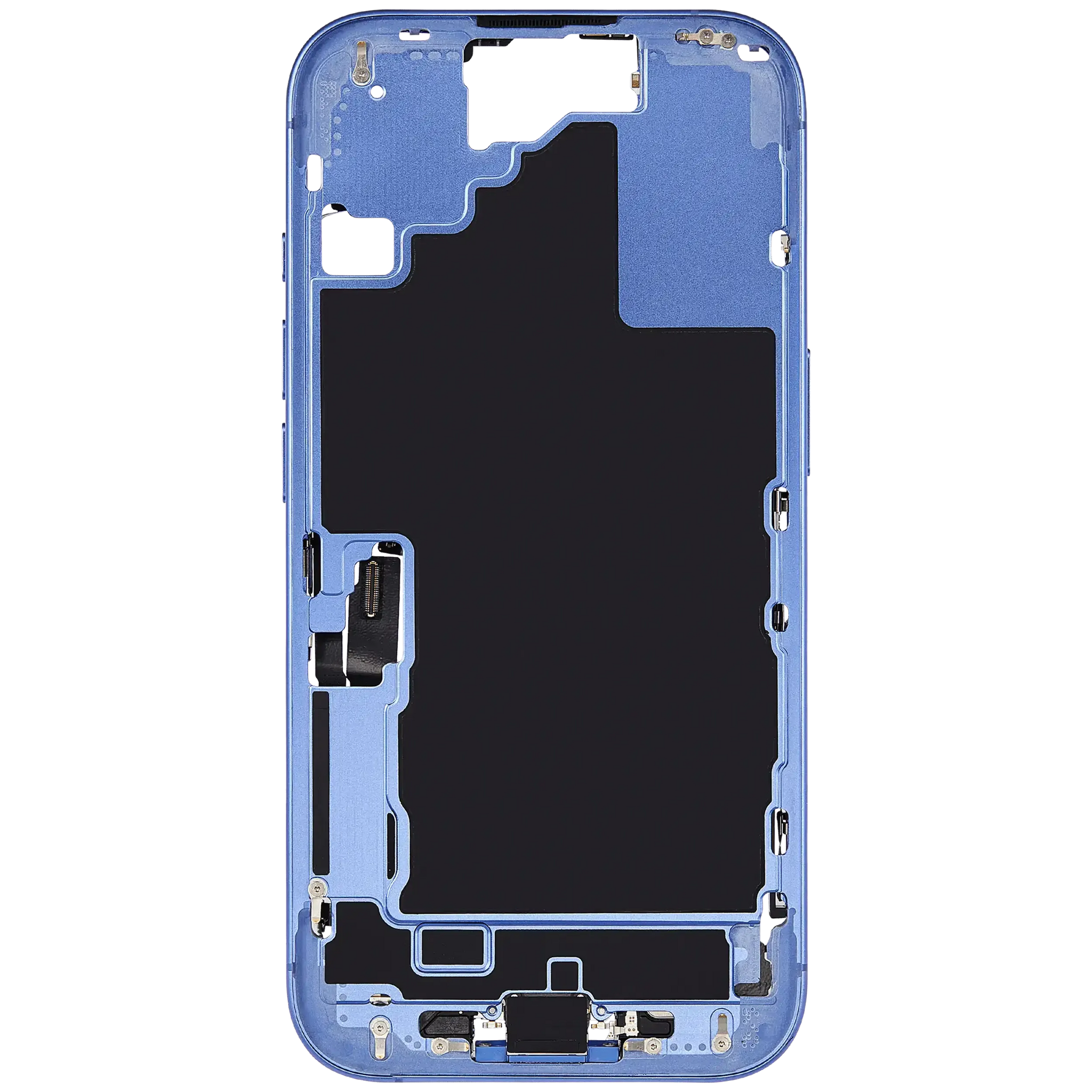 Mid-Frame Housing W/ Charging Port Flex & Small Parts For iPhone 16 (EU / Global Version) (Pull) (Ultramarine)
