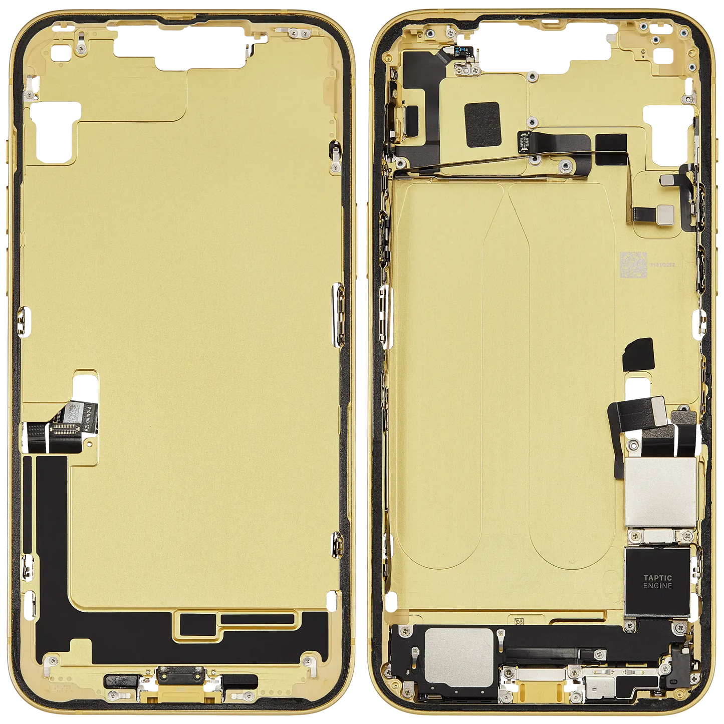 Mid-Frame Housing W/ Charging Port Flex & Small Parts For iPhone 14 Plus (US Version) (Pull) (Yellow)