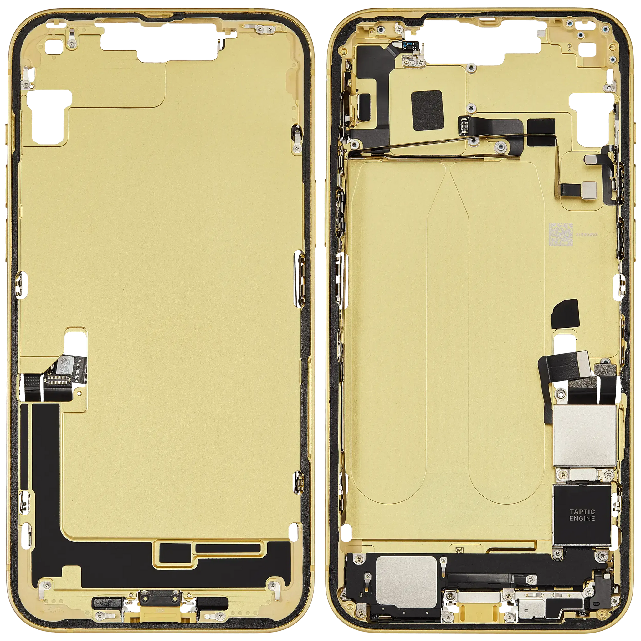 Mid-Frame Housing W/ Charging Port Flex & Small Parts For iPhone 14 Plus (US Version) (Pull) (Yellow)