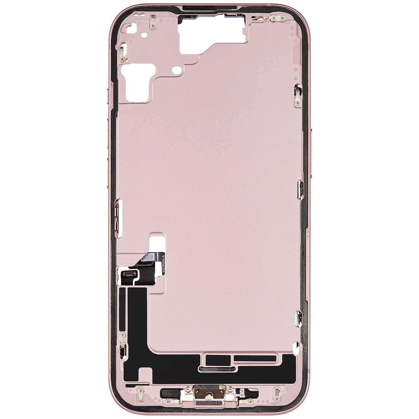 Mid-Frame Housing W/ Charging Port Flex & Small Parts For iPhone 15 (US Version) (Pull) (Pink)