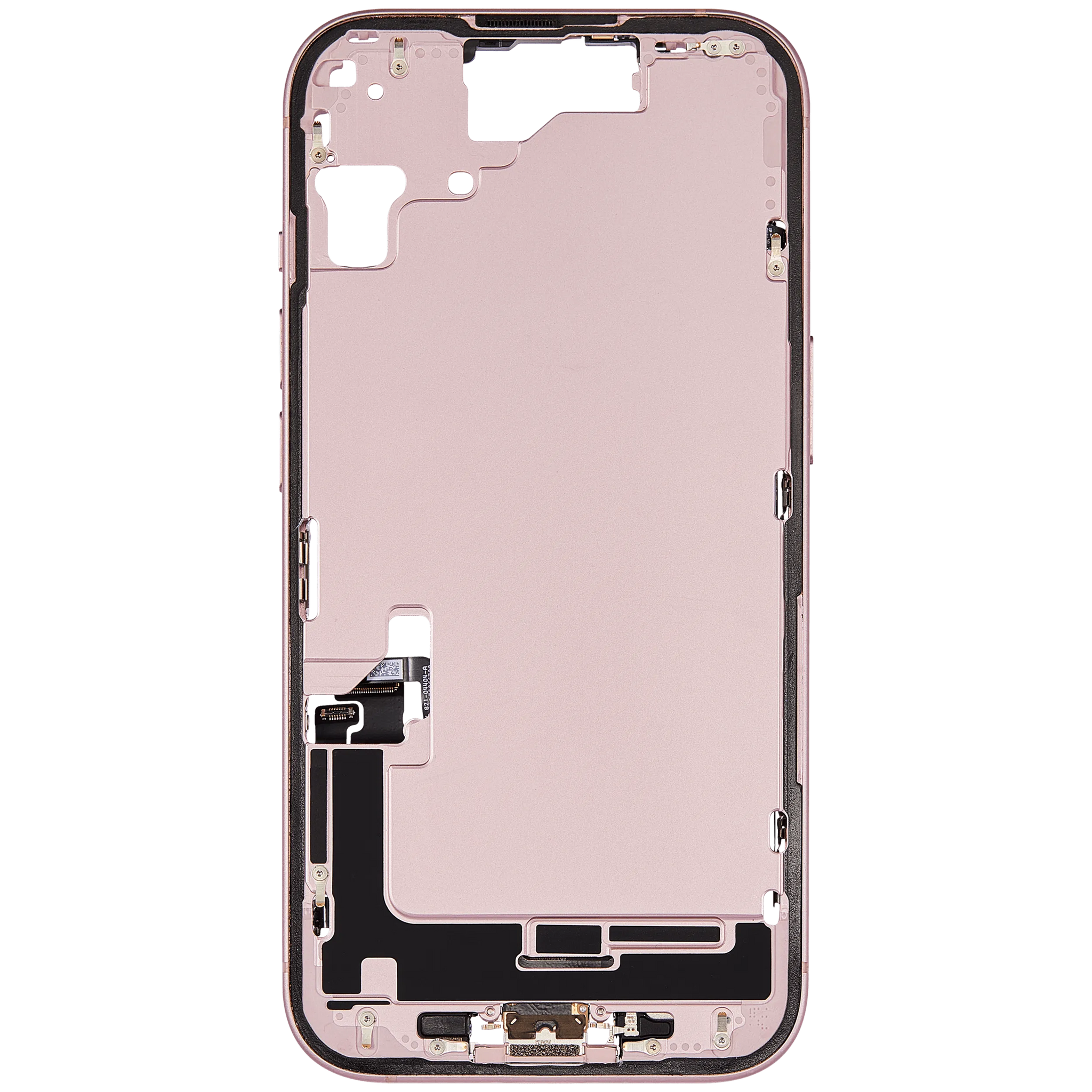 Mid-Frame Housing W/ Charging Port Flex & Small Parts For iPhone 15 (US Version) (Pull) (Pink)