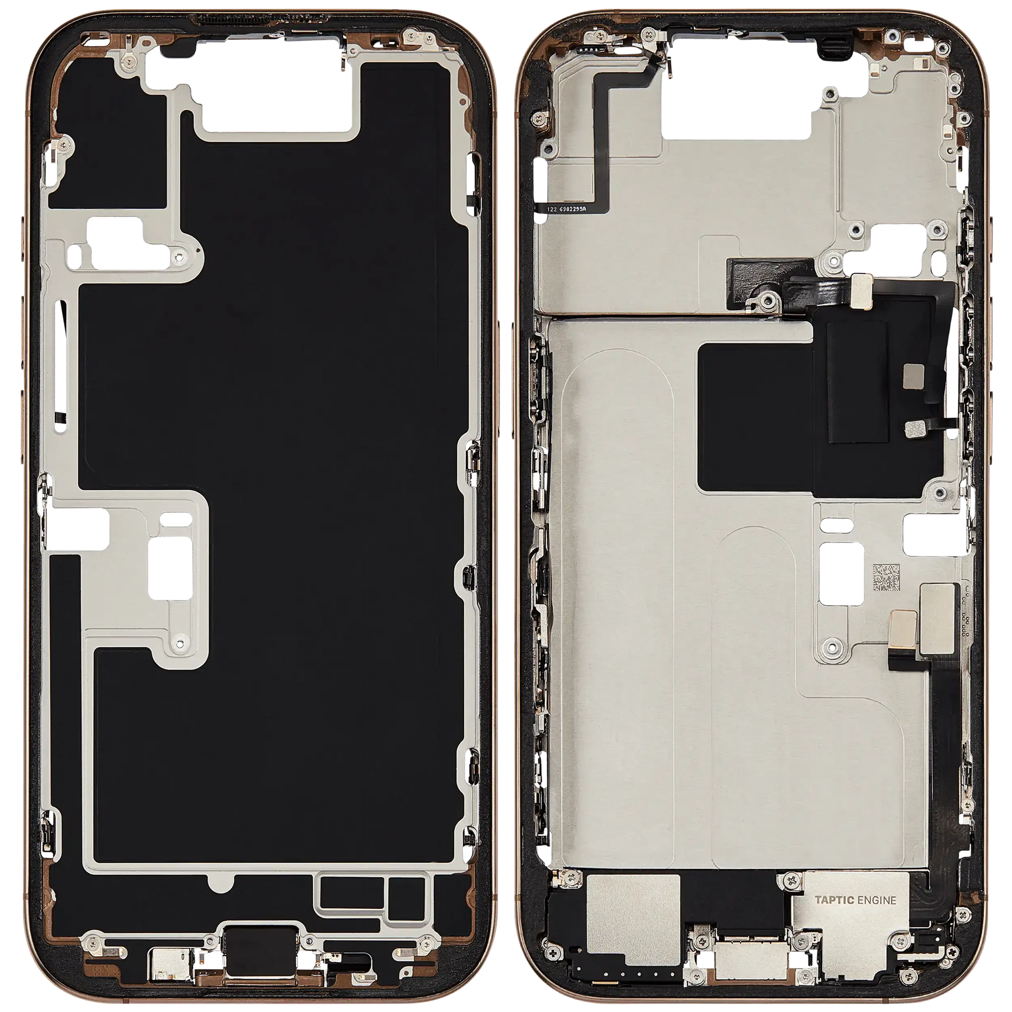 Mid-Frame Housing W/ Charging Port Flex & Small Parts For iPhone 16 Pro (US Version) (Pull) (Desert Titanium)