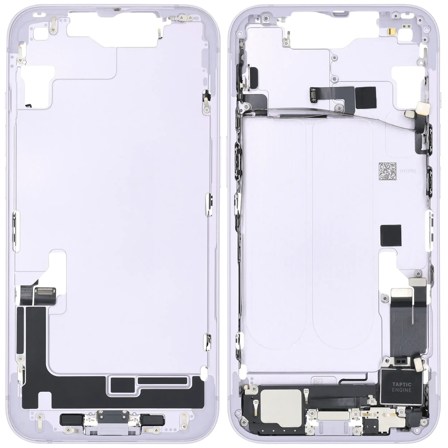 Mid-Frame Housing W/ Charging Port Flex & Small Parts For iPhone 14 (US Version) (Pull) (Purple)