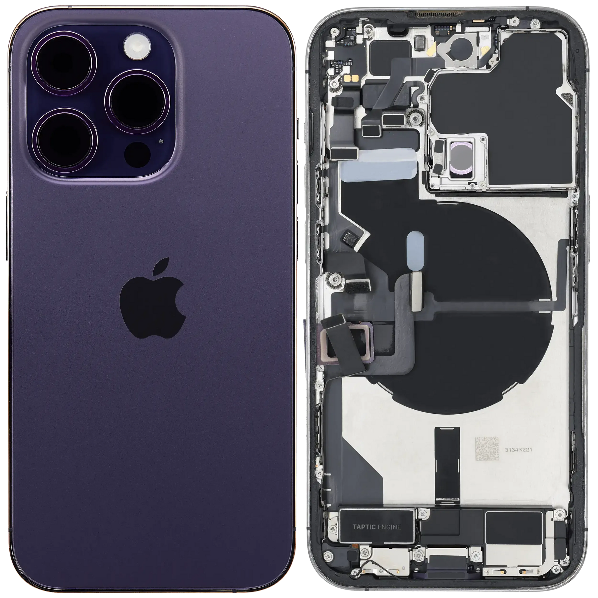 Back Housing W/ Charging Port Flex & Small Parts For iPhone 14 Pro (EU / Global Version) (Pull) (Deep Purple)