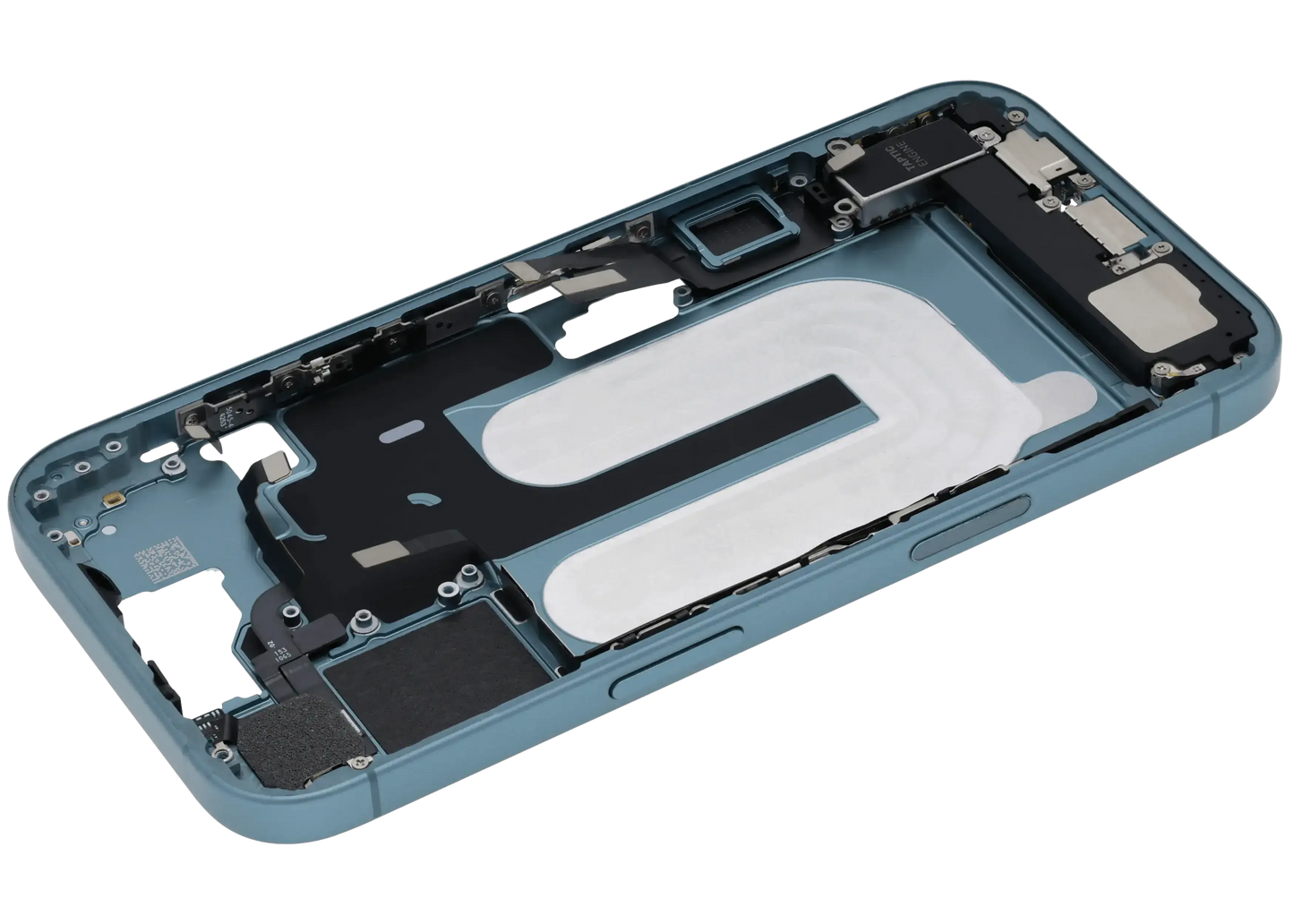 Mid-Frame Housing W/ Charging Port Flex & Small Parts For iPhone 16 (EU / Global Version) (Pull) (Teal)