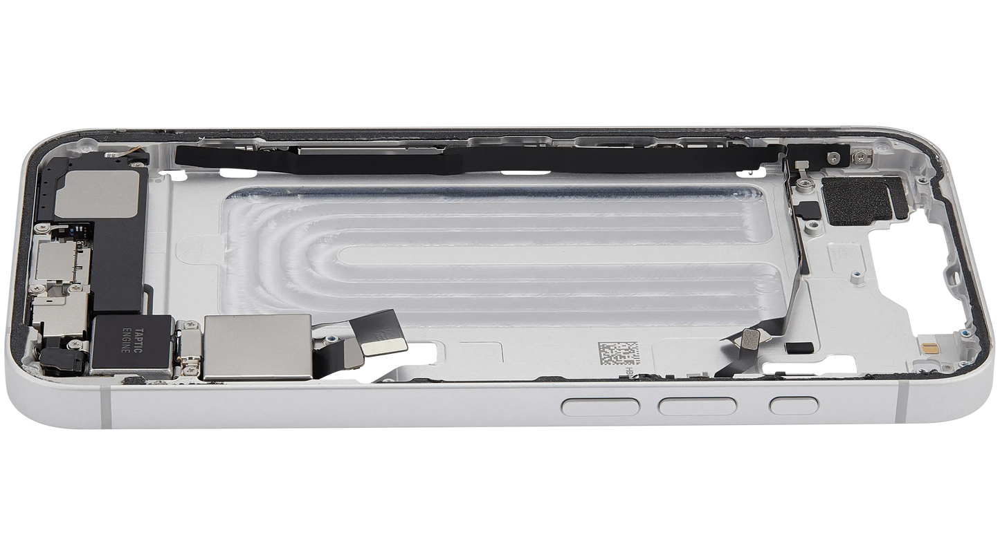Mid-Frame Housing W/ Charging Port Flex & Small Parts For iPhone 16e (US Version) (Pull) (White)