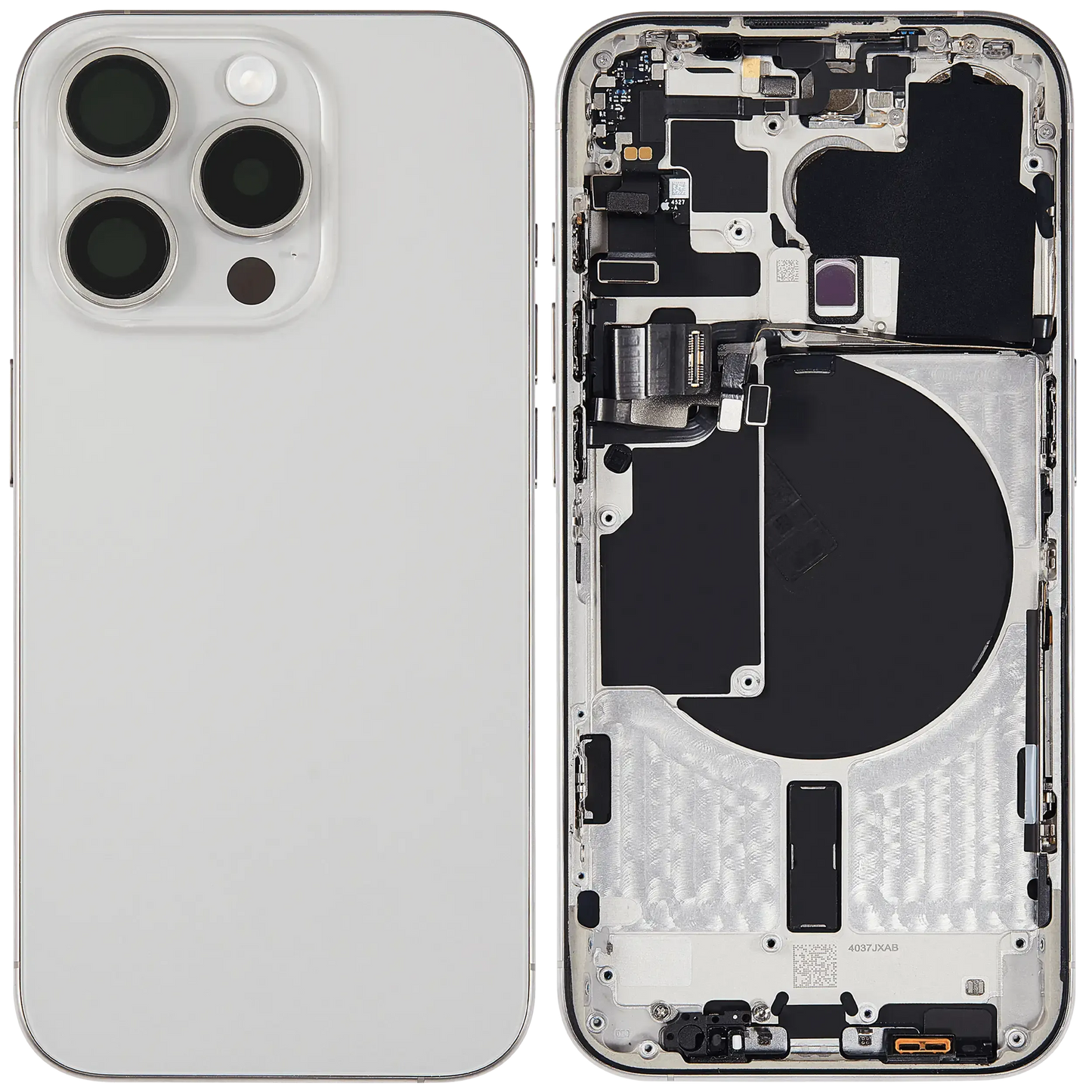 Back Housing W/ Small Parts For iPhone 15 Pro (US Version) (Pull) (White Titanium)