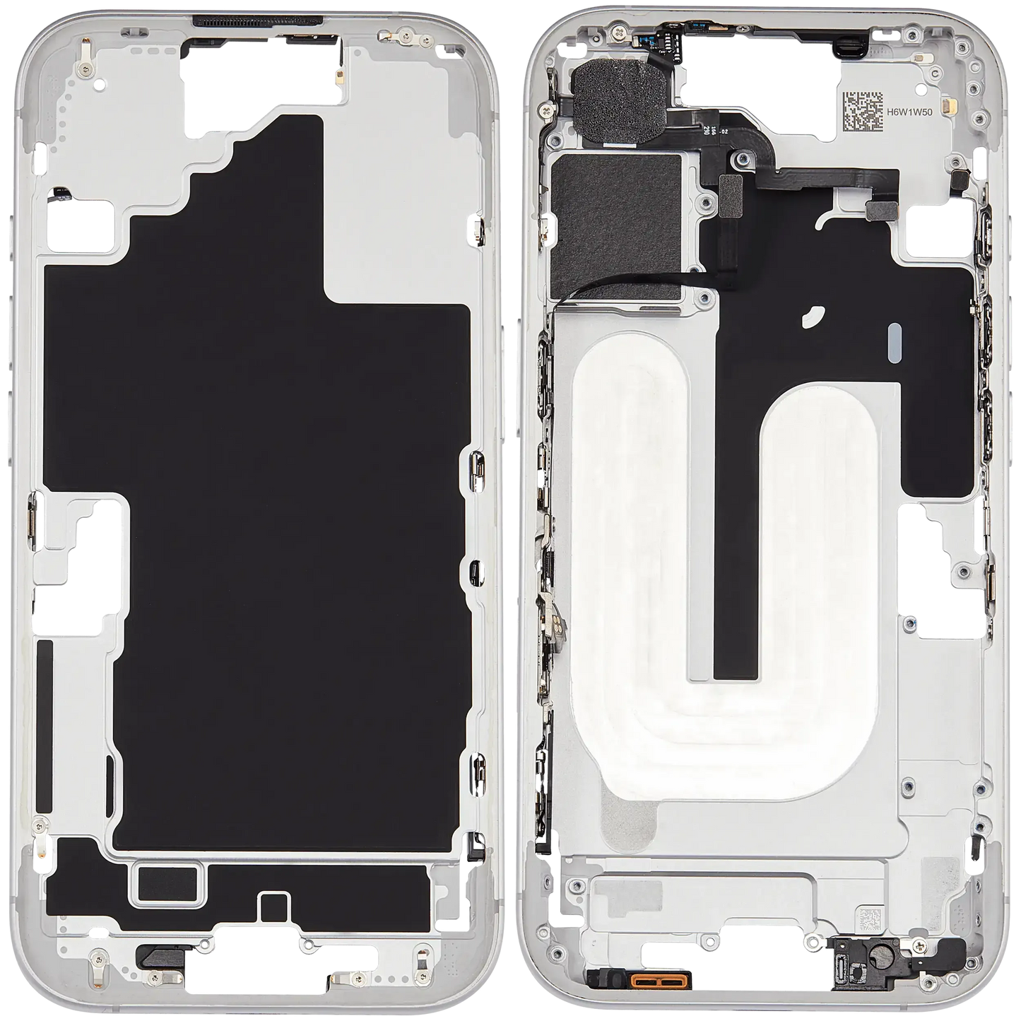 Mid-Frame Housing W/ Small Parts For iPhone 16 (US Version) (Pull) (White)