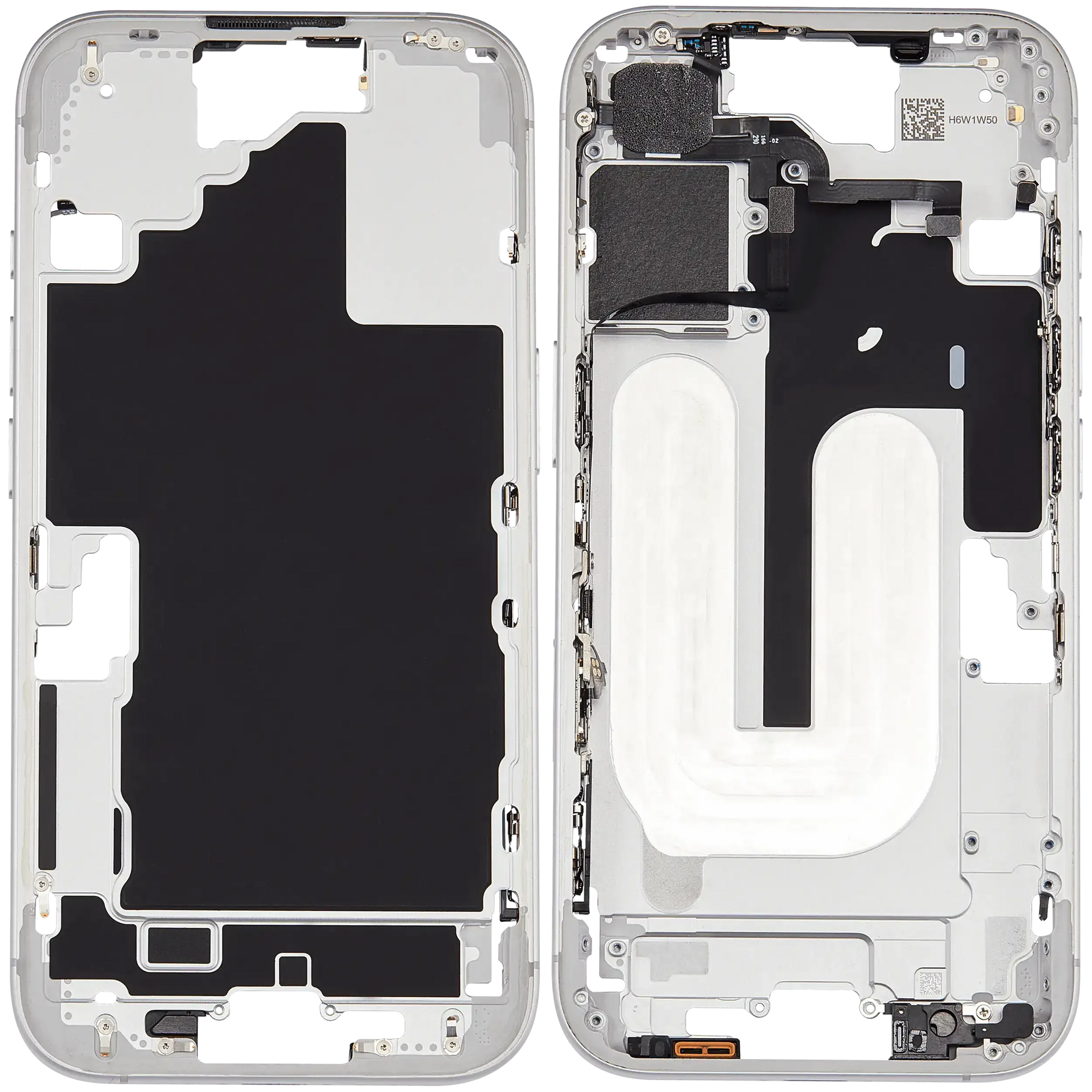 Mid-Frame Housing W/ Small Parts For iPhone 16 (US Version) (Pull) (White)