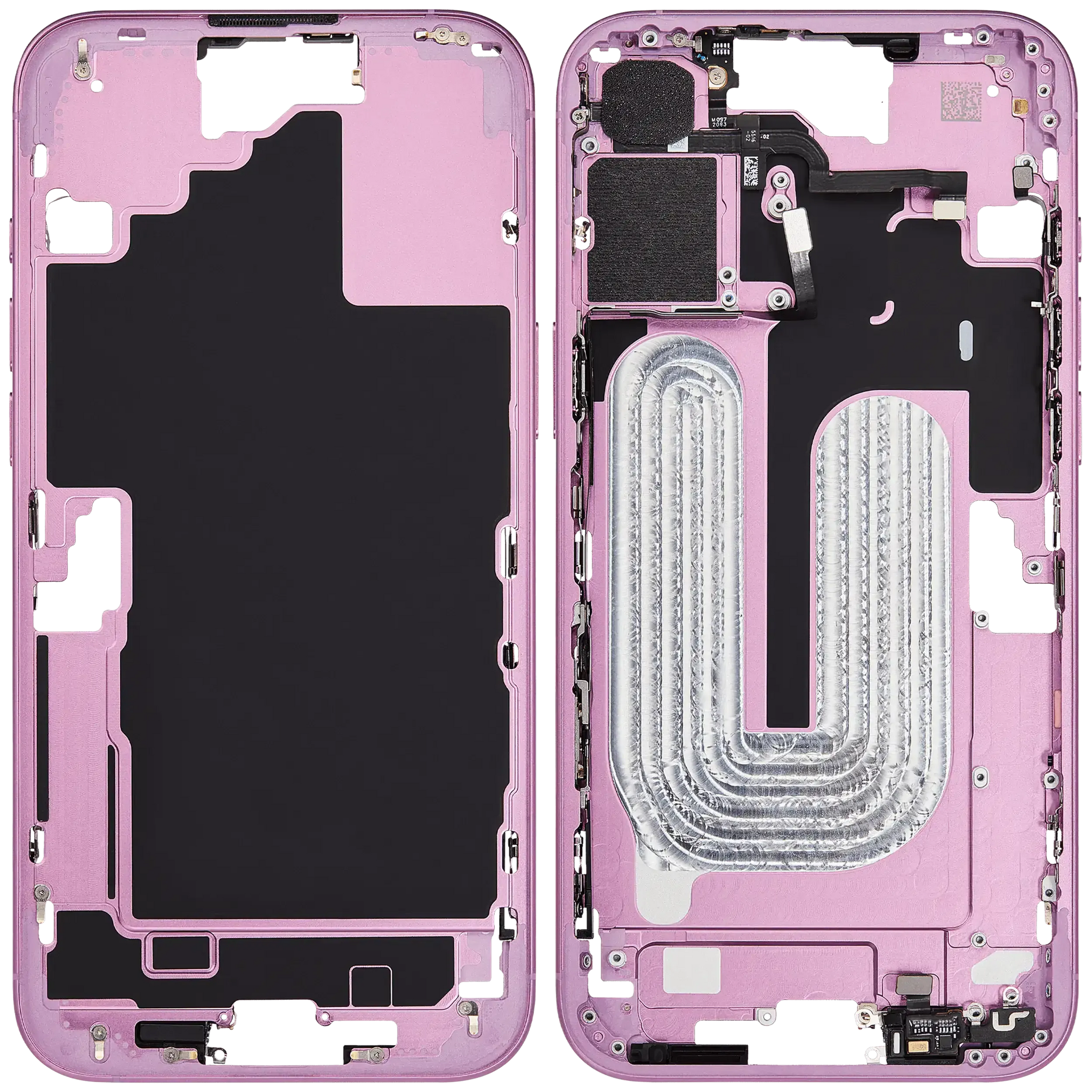 Mid-Frame Housing W/ Small Parts For iPhone 16 Plus (EU / Global Version) (Pull) (Pink)