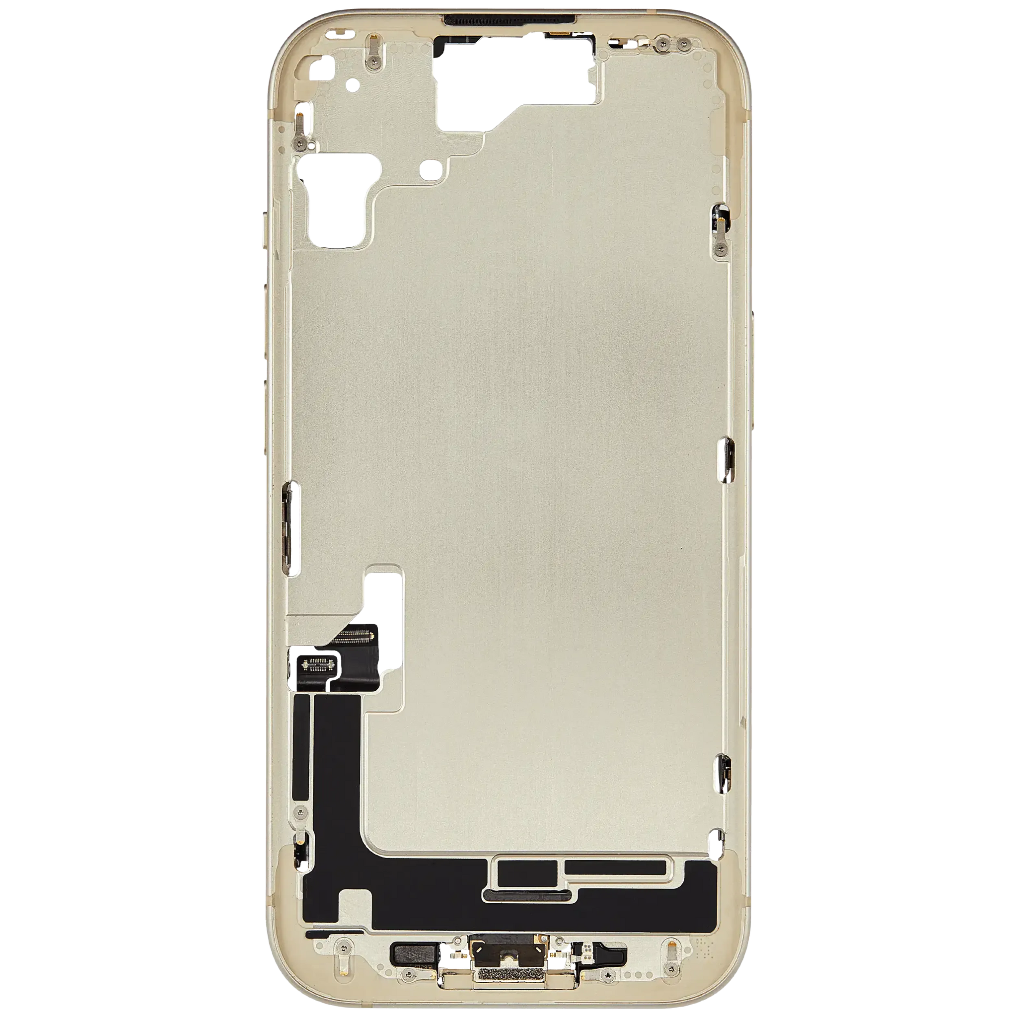 Mid-Frame Housing W/ Charging Port Flex & Small Parts For iPhone 15 (EU / Global Version) (Pull) (Yellow)