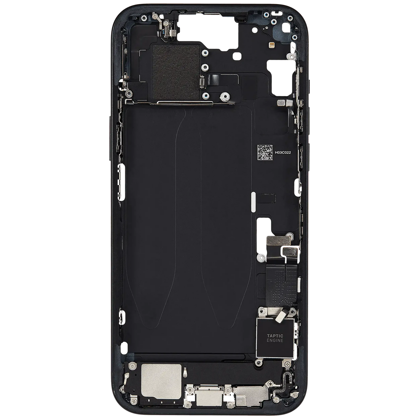 Mid-Frame Housing W/ Charging Port Flex & Small Parts For iPhone 15 Plus (EU / Global Version) (Pull) (Black)