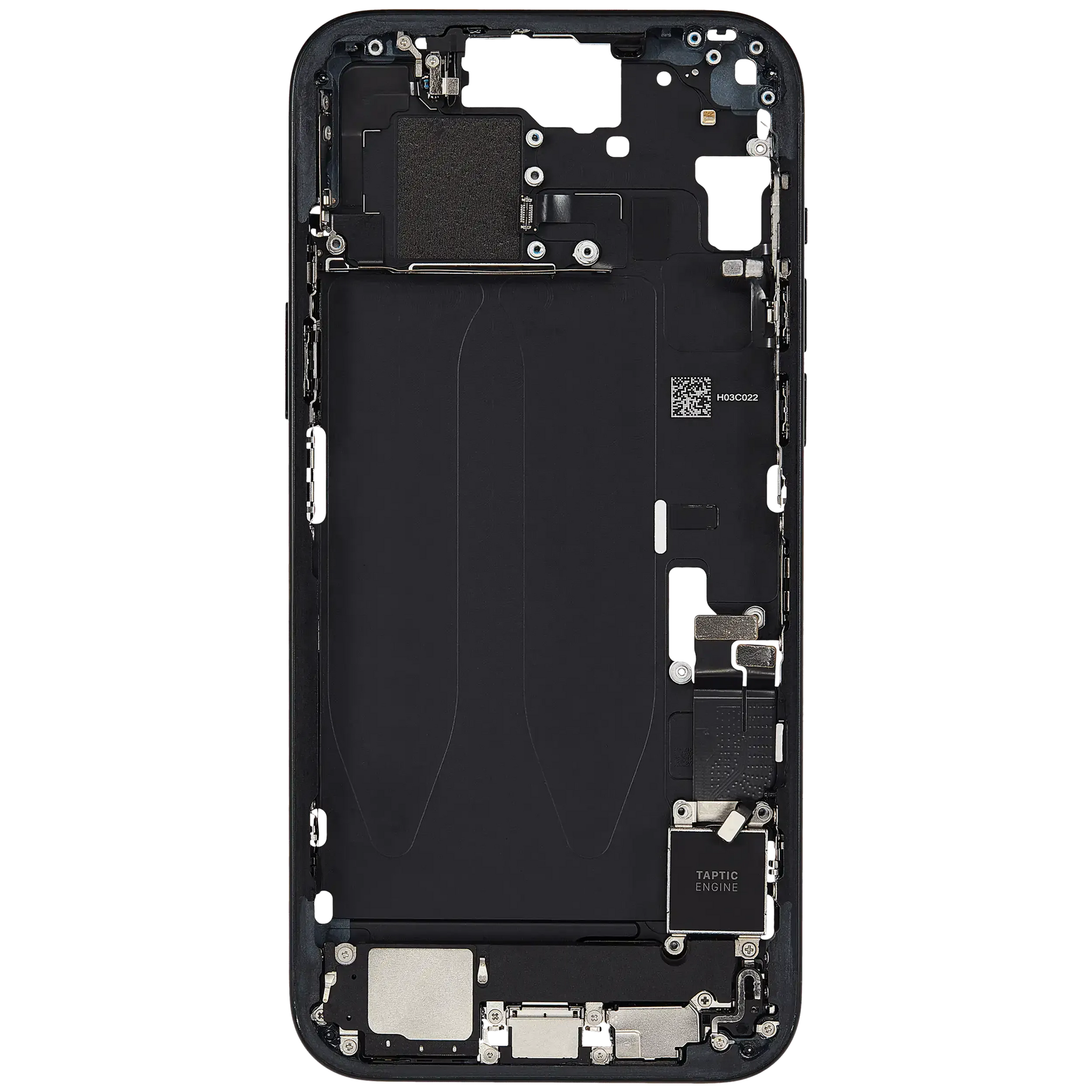 Mid-Frame Housing W/ Charging Port Flex & Small Parts For iPhone 15 Plus (EU / Global Version) (Pull) (Black)