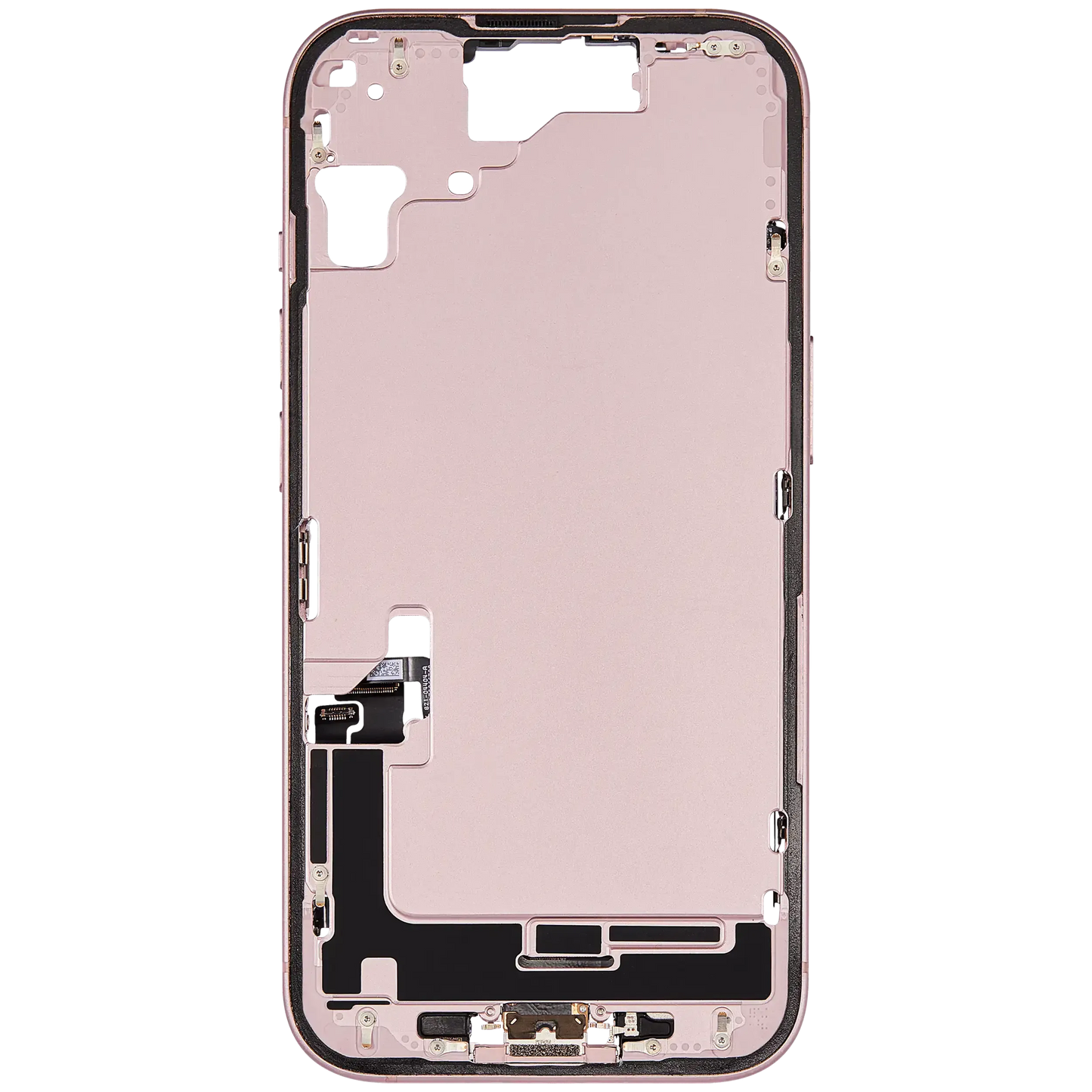 Mid-Frame Housing W/ Charging Port Flex & Small Parts For iPhone 15 (US Version) (Pull) (Pink)