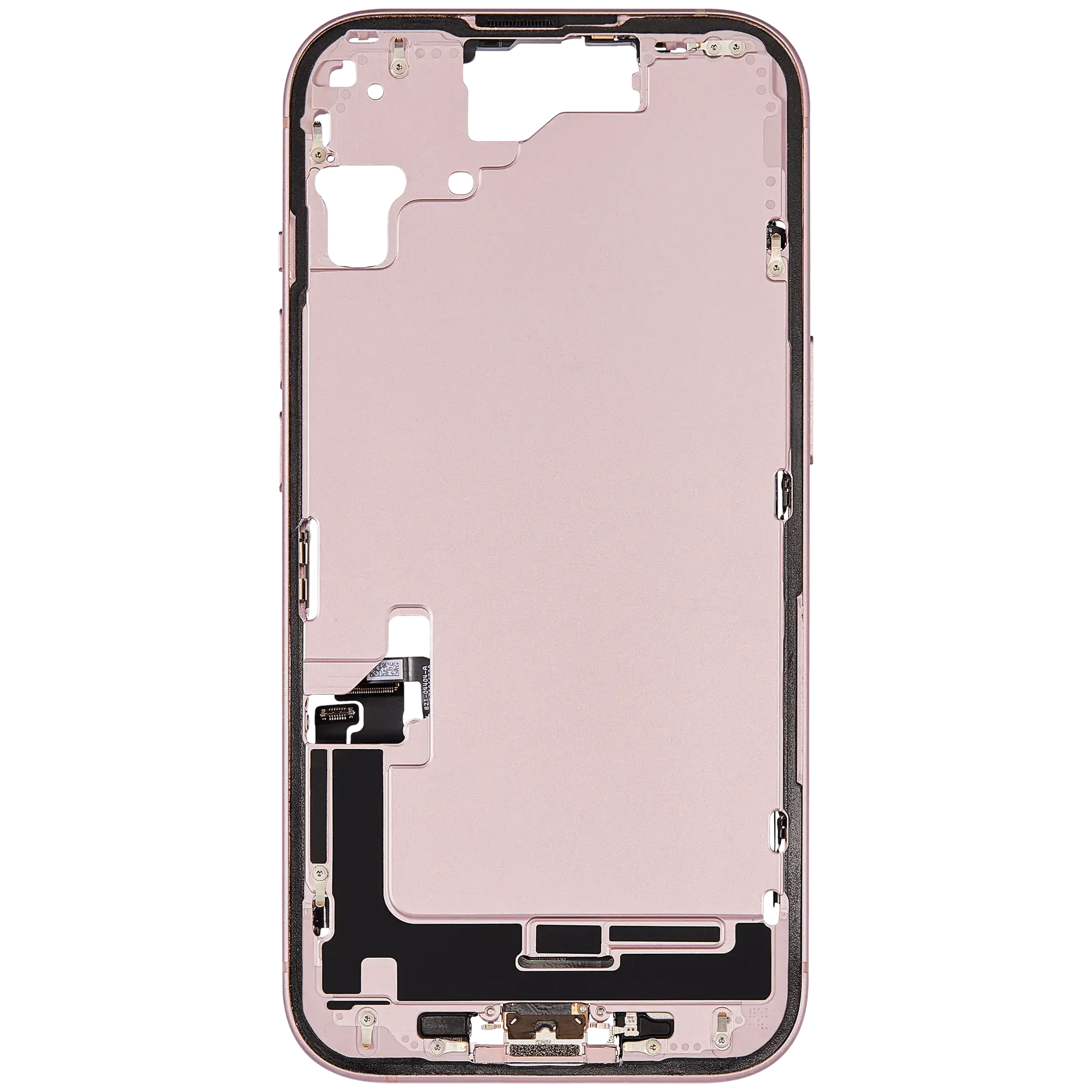 Mid-Frame Housing W/ Charging Port Flex & Small Parts For iPhone 15 (US Version) (Pull) (Pink)