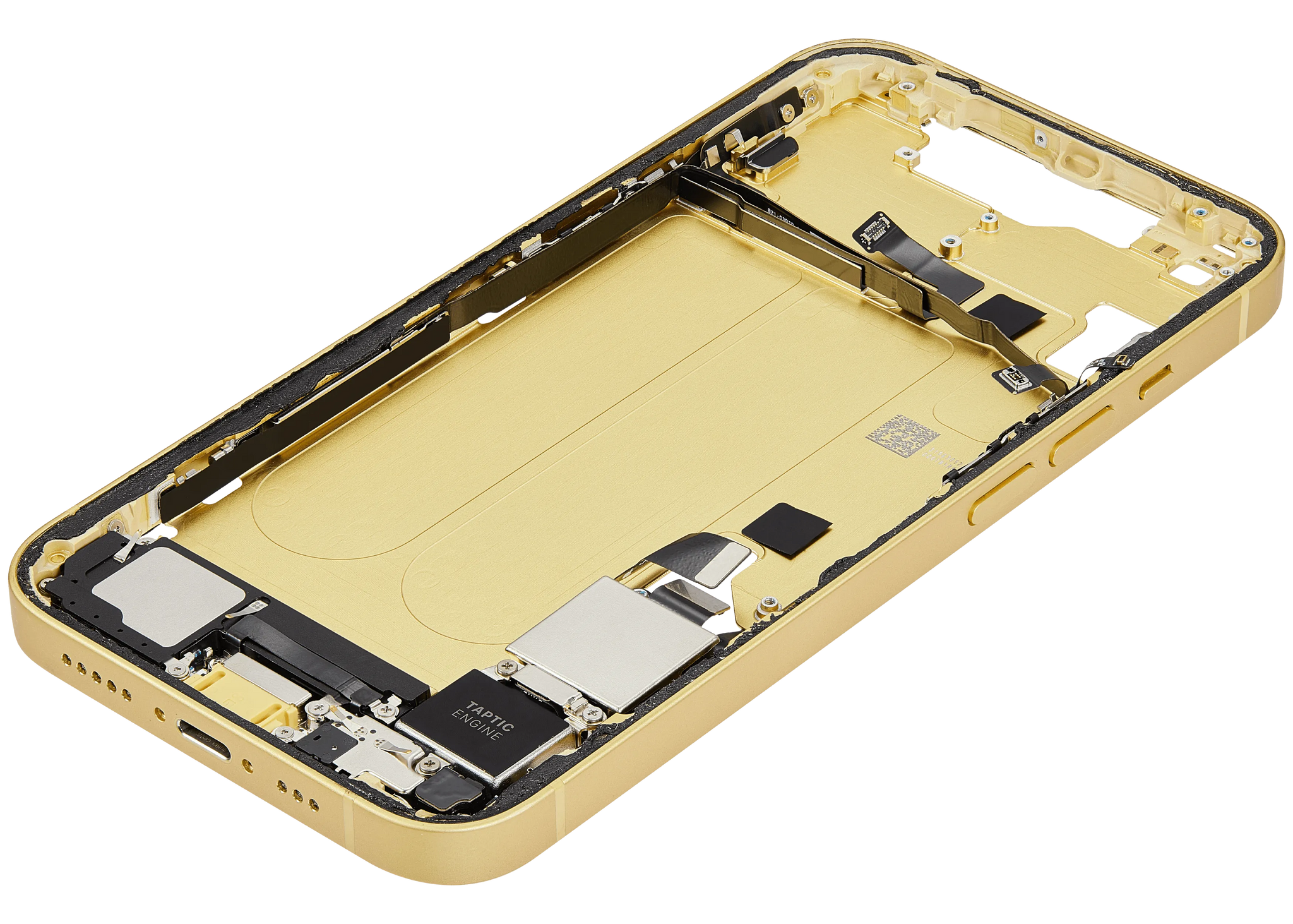 Mid-Frame Housing W/ Charging Port Flex & Small Parts For iPhone 14 (US Version) (Pull) (Yellow)