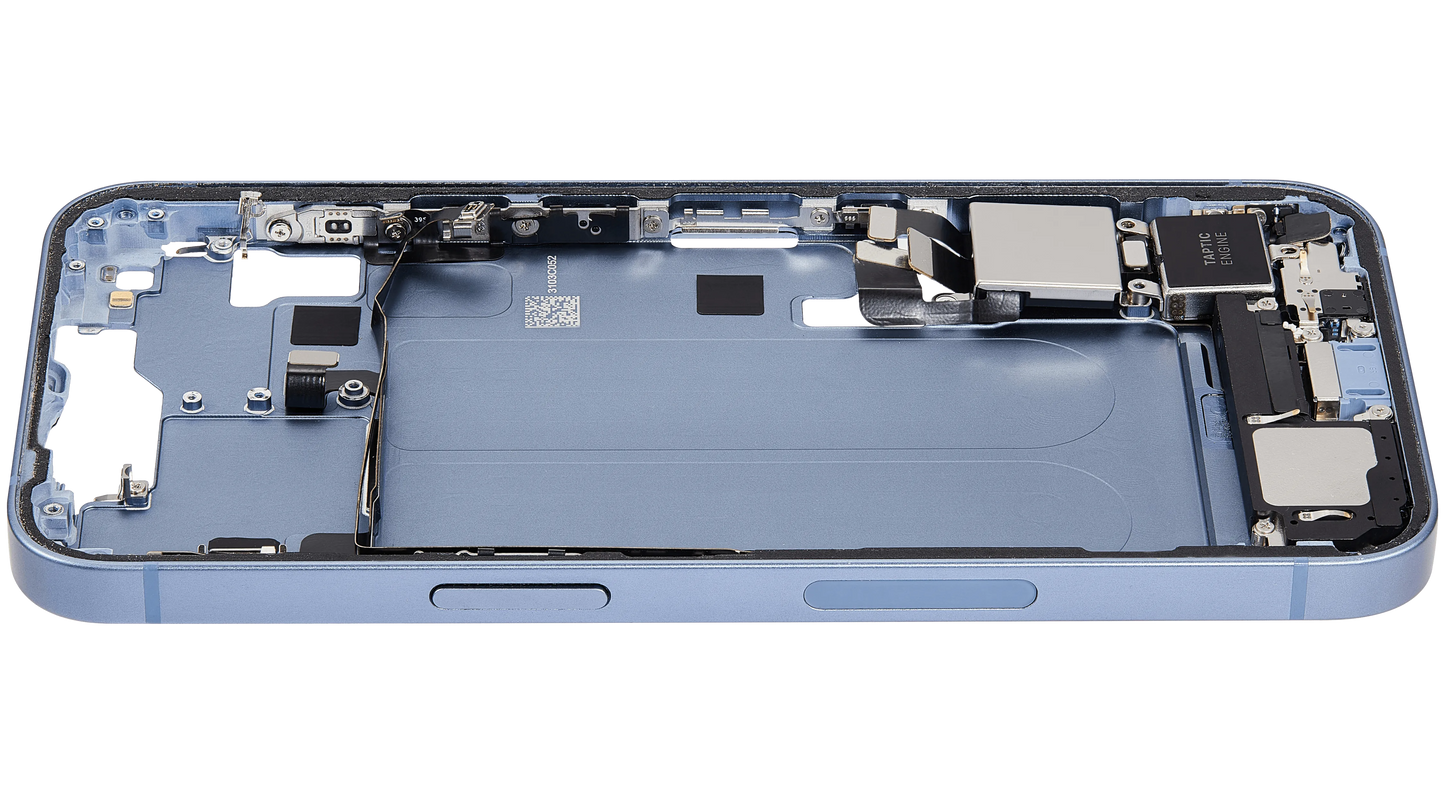 Mid-Frame Housing W/ Charging Port Flex & Small Parts For iPhone 14 (US Version) (Pull) (Blue)